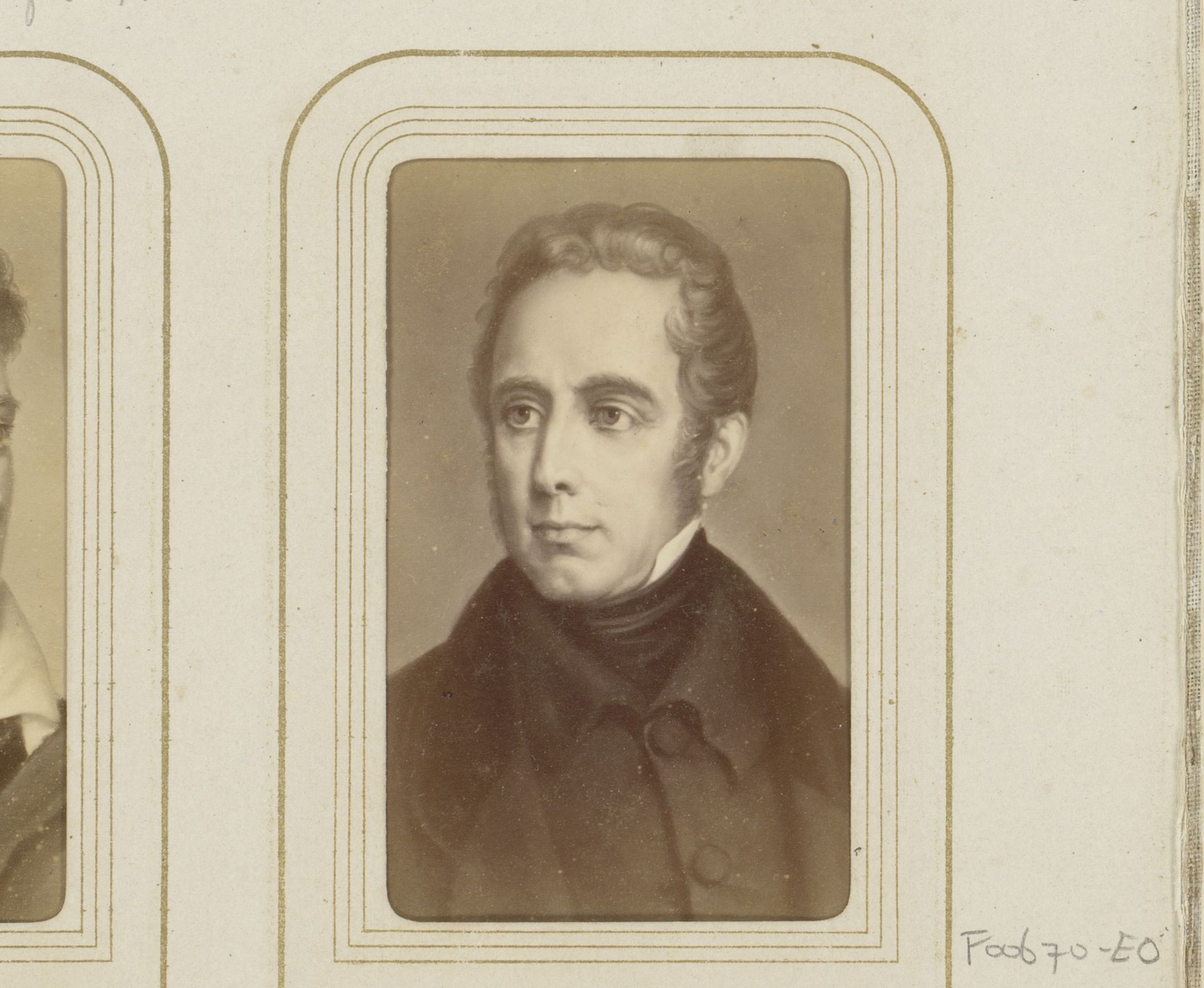 Fotoreproductie van een geschilderd portret van Alphonse de Lamartine naar Ernst Hader door Sophus Williams by Sophus Williams