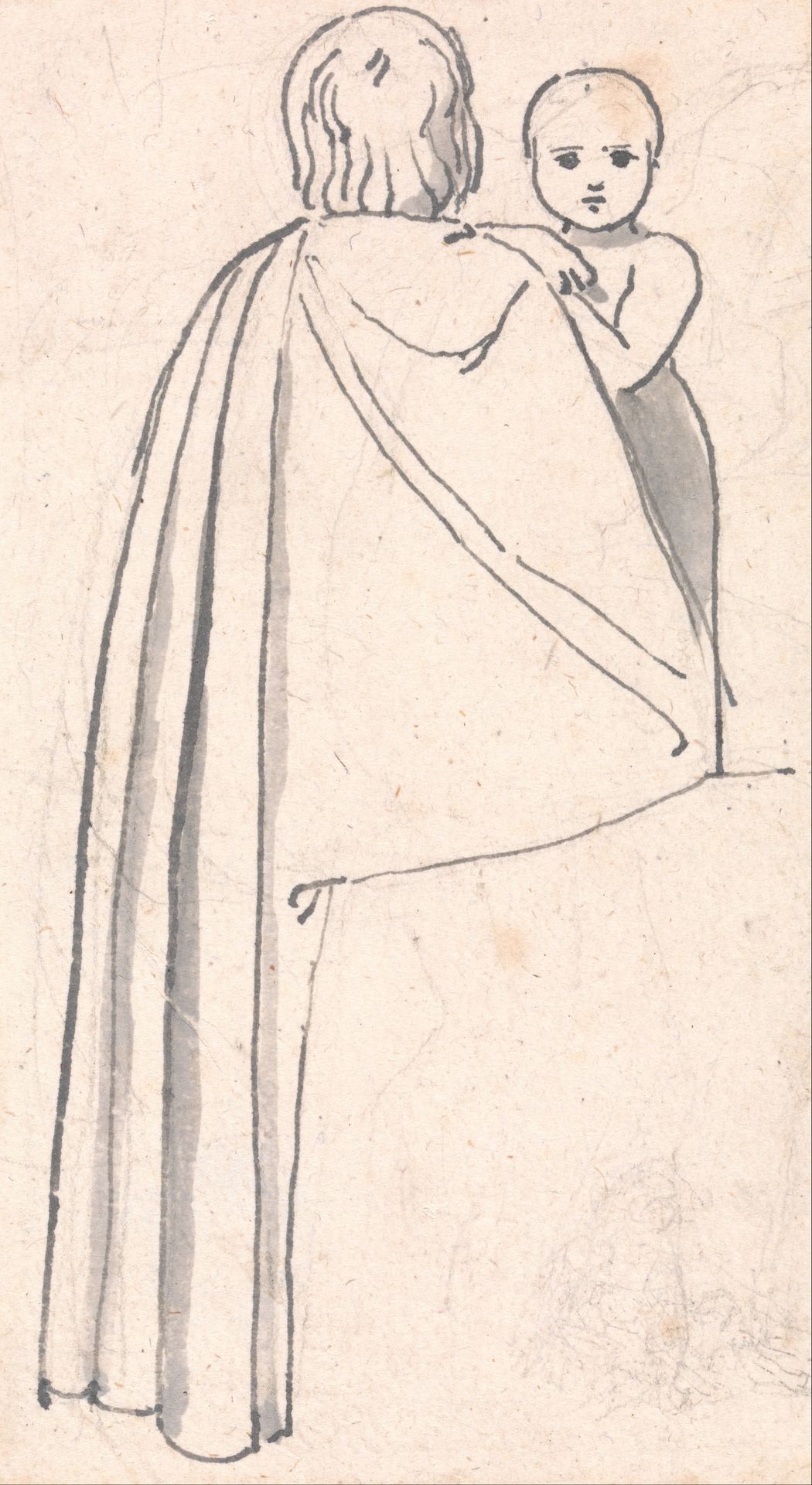 Back View of a Woman with Child Looking over Her Shoulder by John Flaxman