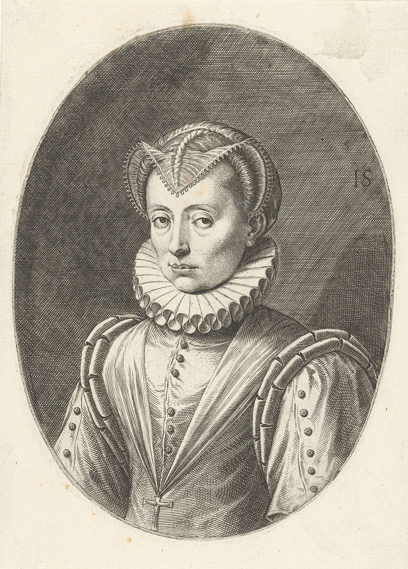 Portret van Renata van Lotharingen, hertogin van Beieren by Johann Sadeler I