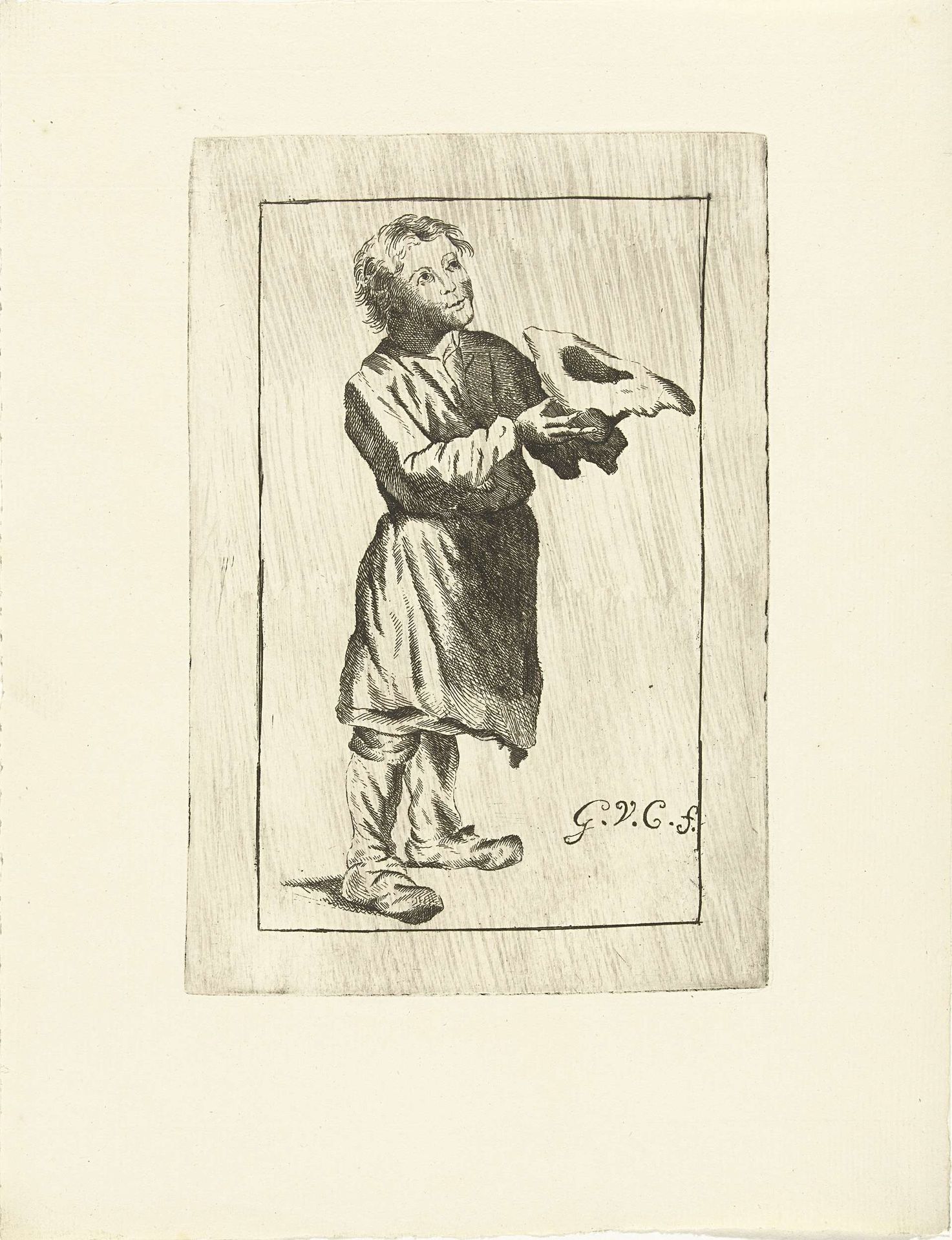 Bedelaar met omgedraaide hoed by G. van Citters