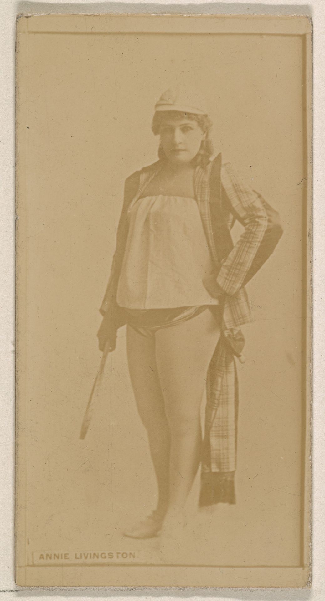 Annie Livingston, from the Actresses series (N245) issued by Kinney Brothers to promote Sweet Caporal Cigarettes by Kinney Brothers Tobacco Company