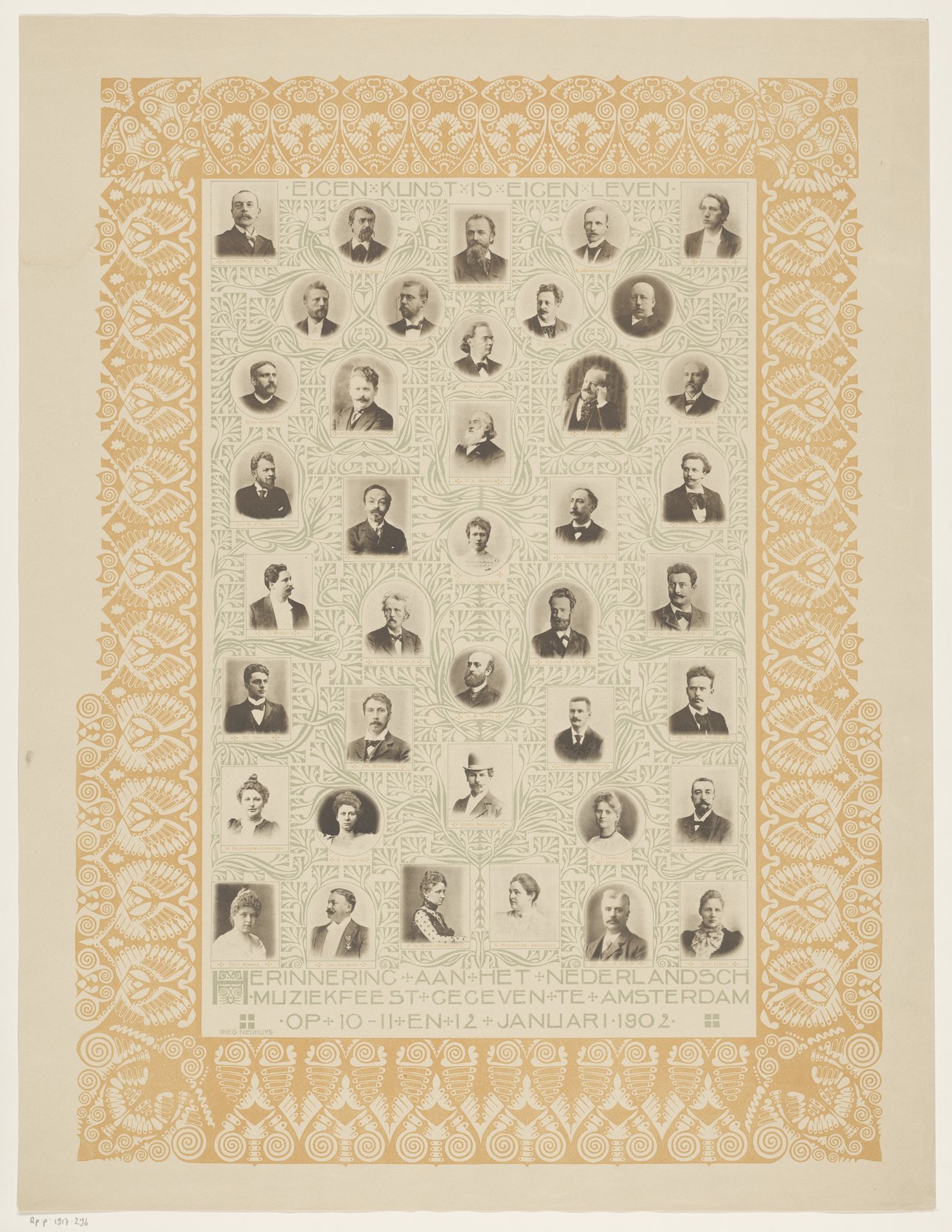 Herinnering aan het Nederlandsch Muziekfeest gegeven te Amsterdam op 10-11 en 12 januari 1902 by Theo Neuhuys