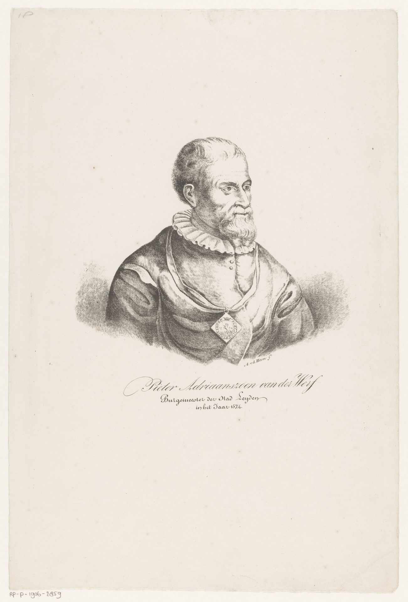 Portret van Pieter Adriaansz. van der Werff by Abram van der Horn