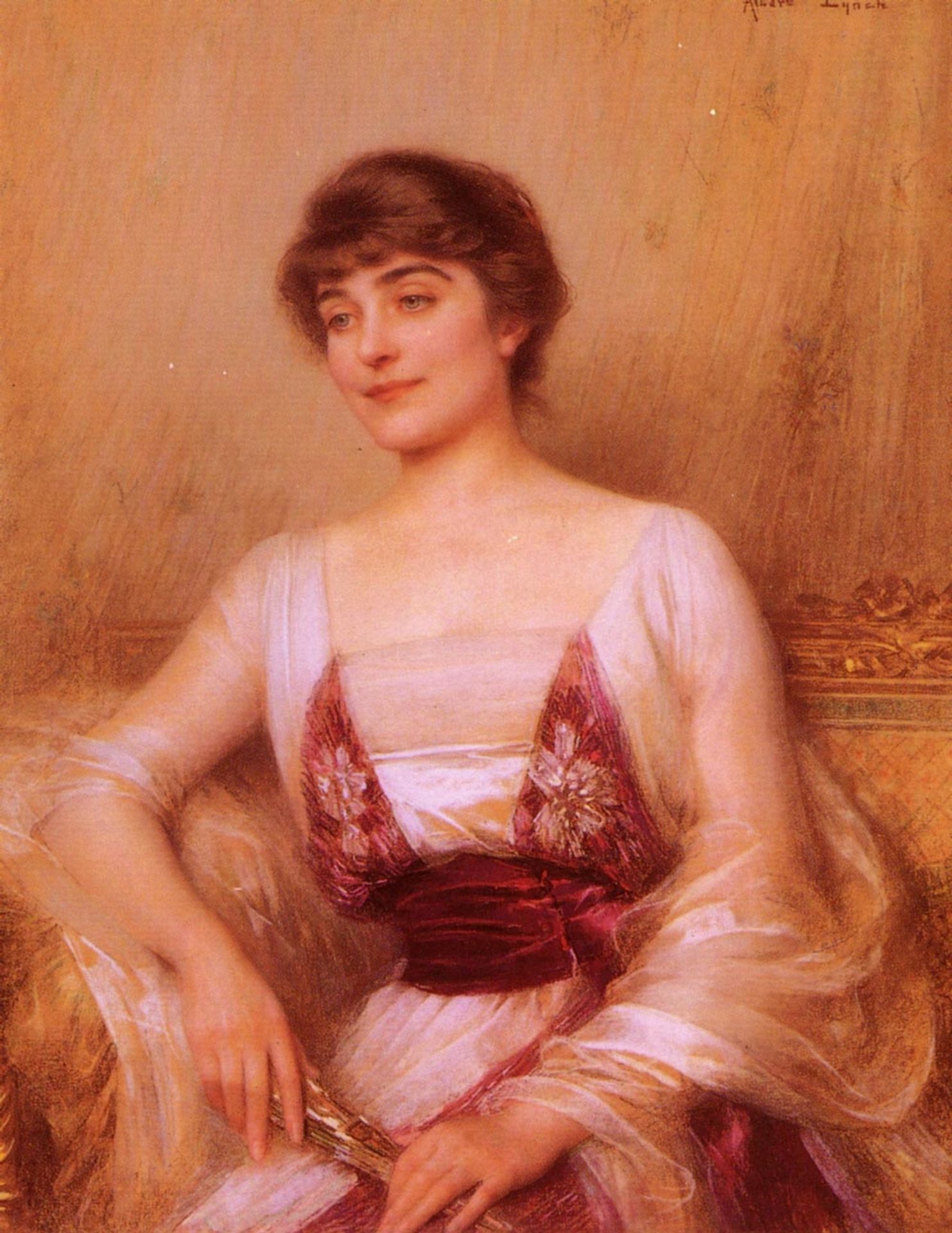 A Lady With A Fan by Albert Lynch