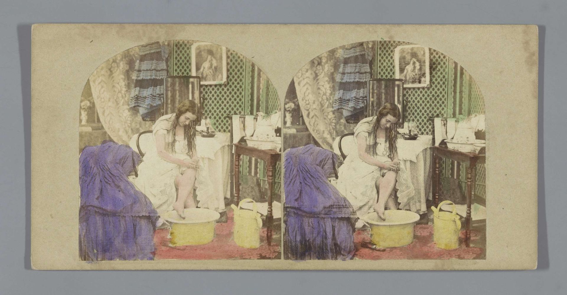 Tafereel met een wassende vrouw by Alfred Silvester