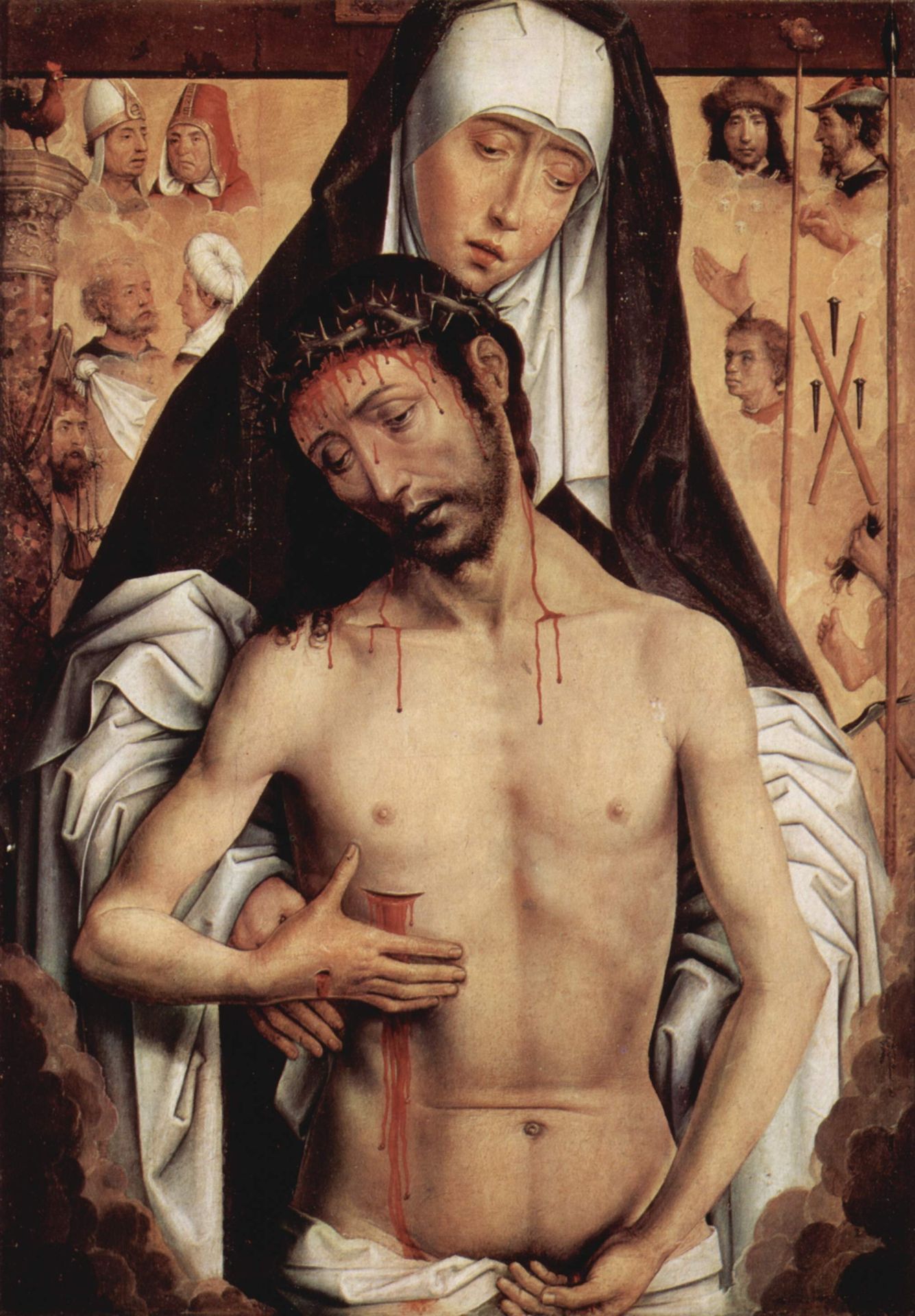 The Man of Sorrows in the Arms of the Virgin by Hans Memling