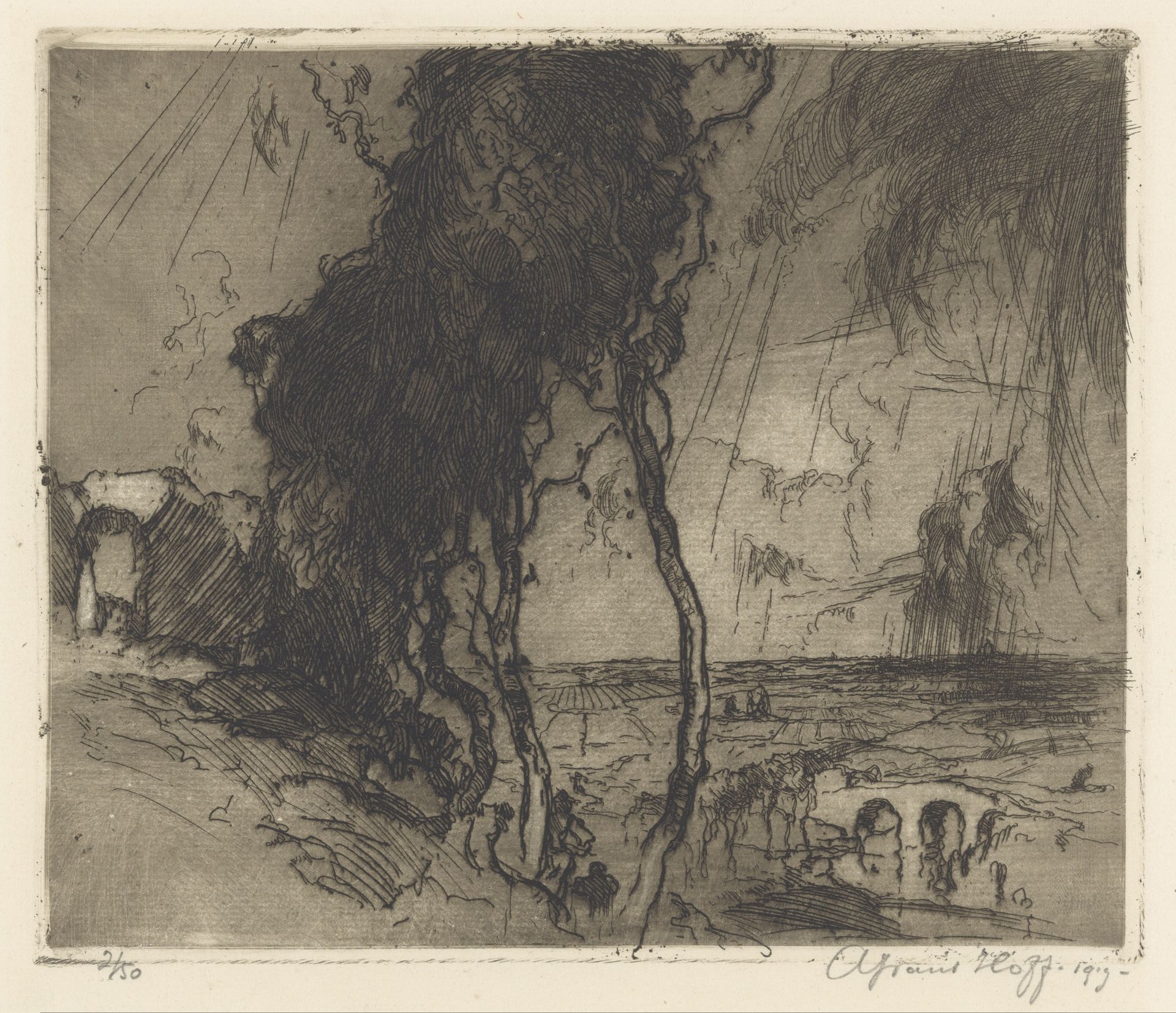 Landschap met onweerslucht by Adriaan J. van 't Hoff