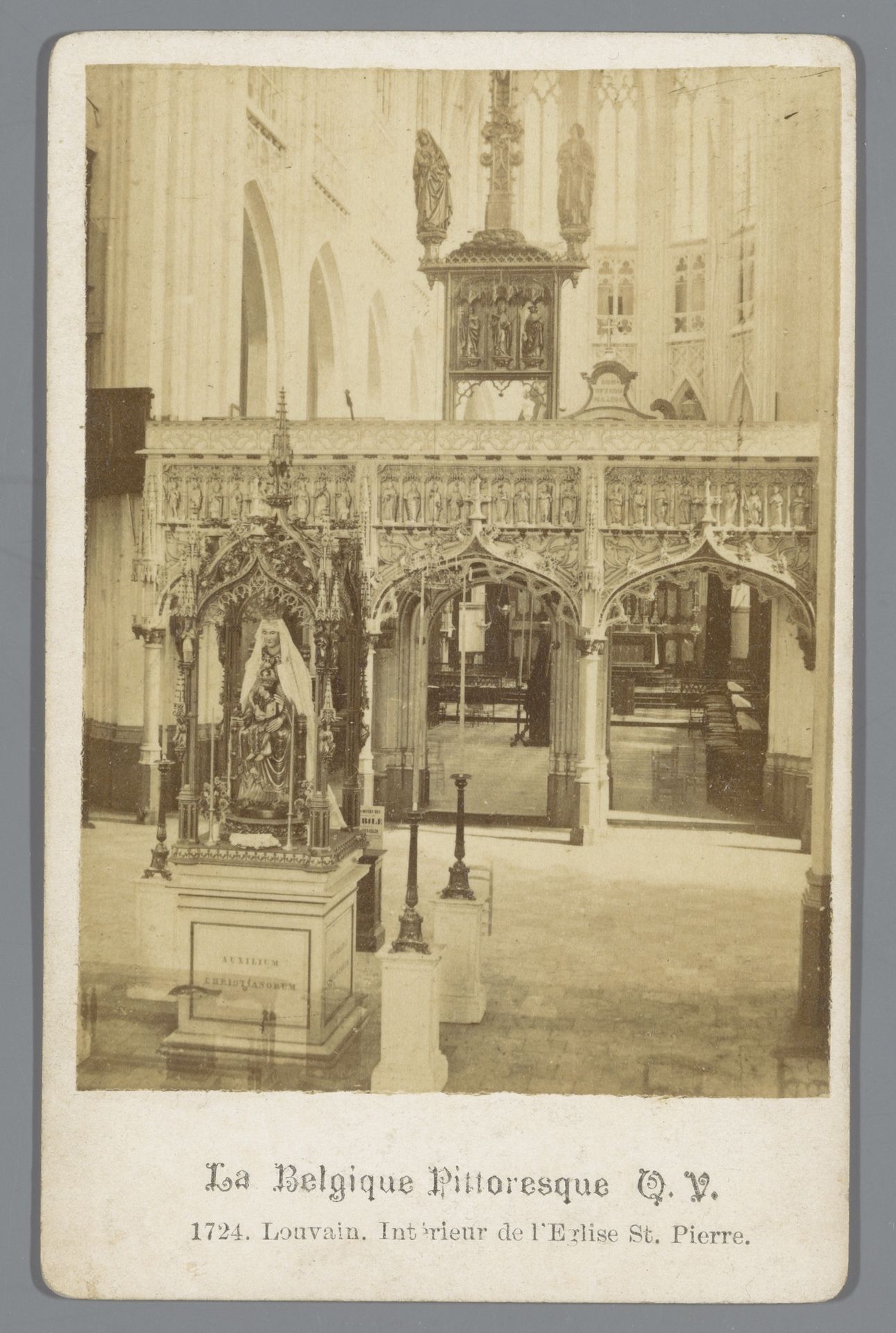 Interieur van de Sint-Pieterskerk, Leuven by Jules Hippolyte Quéval