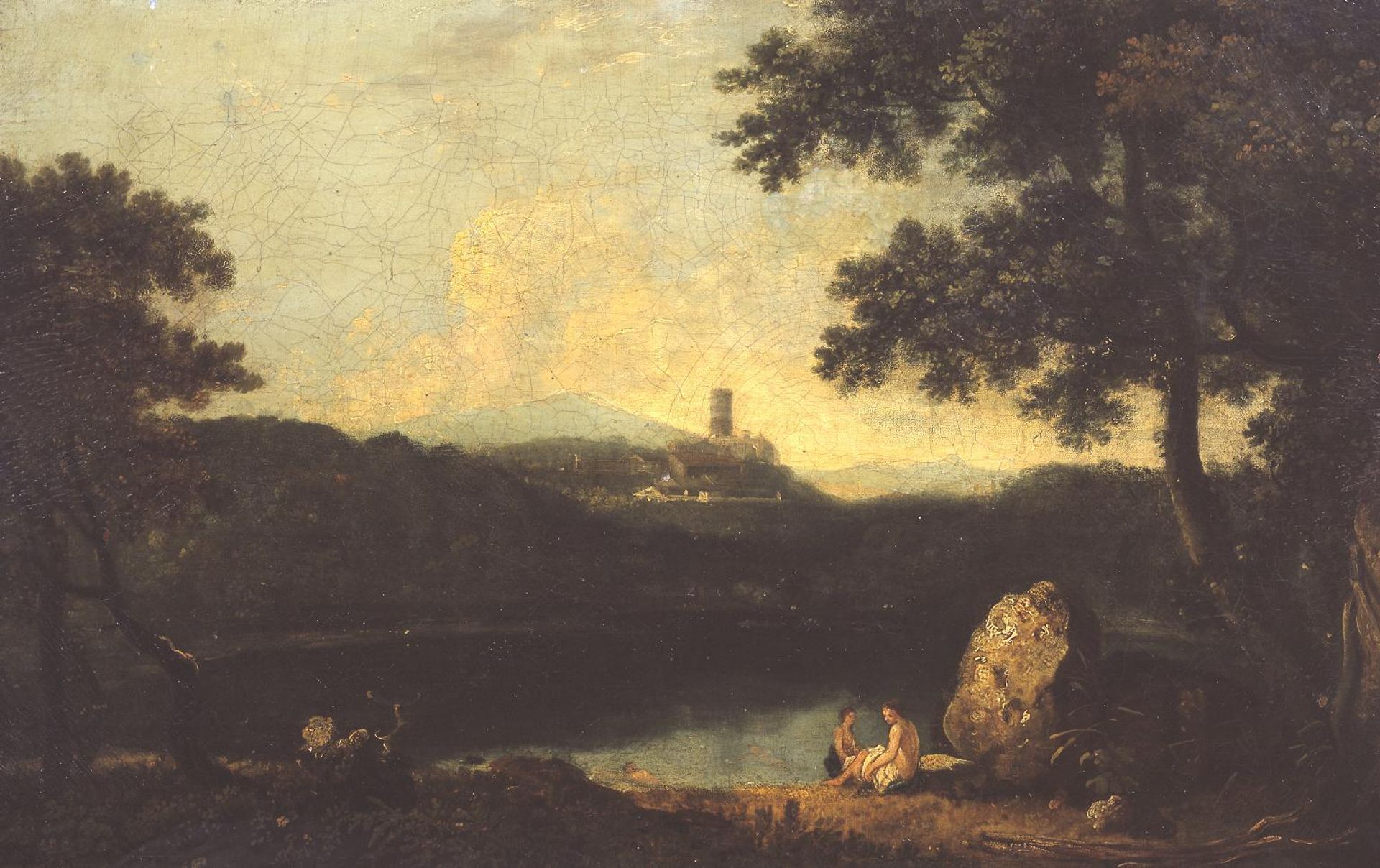Lake Nemi with Figures Bathing by Richard Wilson