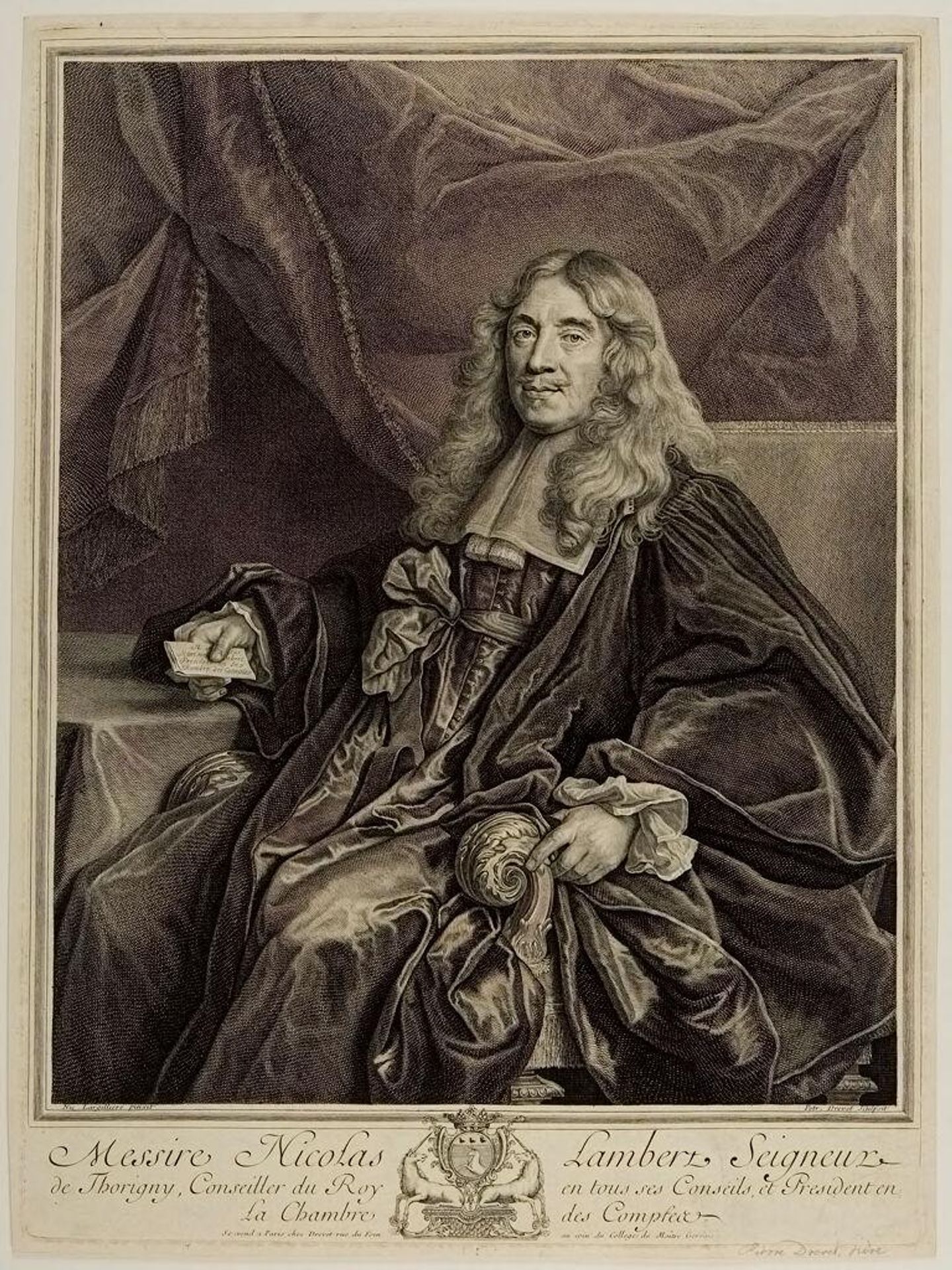 Nicolas Lambert, Seigneur de Thorigny by Pierre Drevet