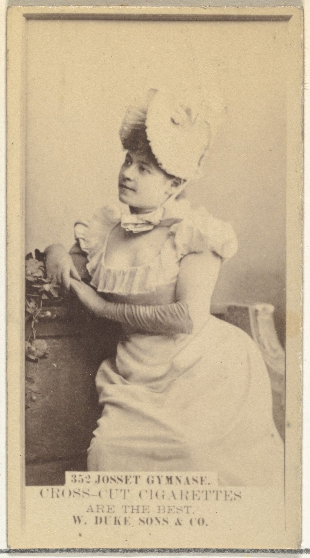 Card Number 352, Josset Gymnase, from the Actors and Actresses series (N145-3) issued by Duke Sons & Co. to promote Cross Cut Cigarettes by W. Duke, Sons & Co.