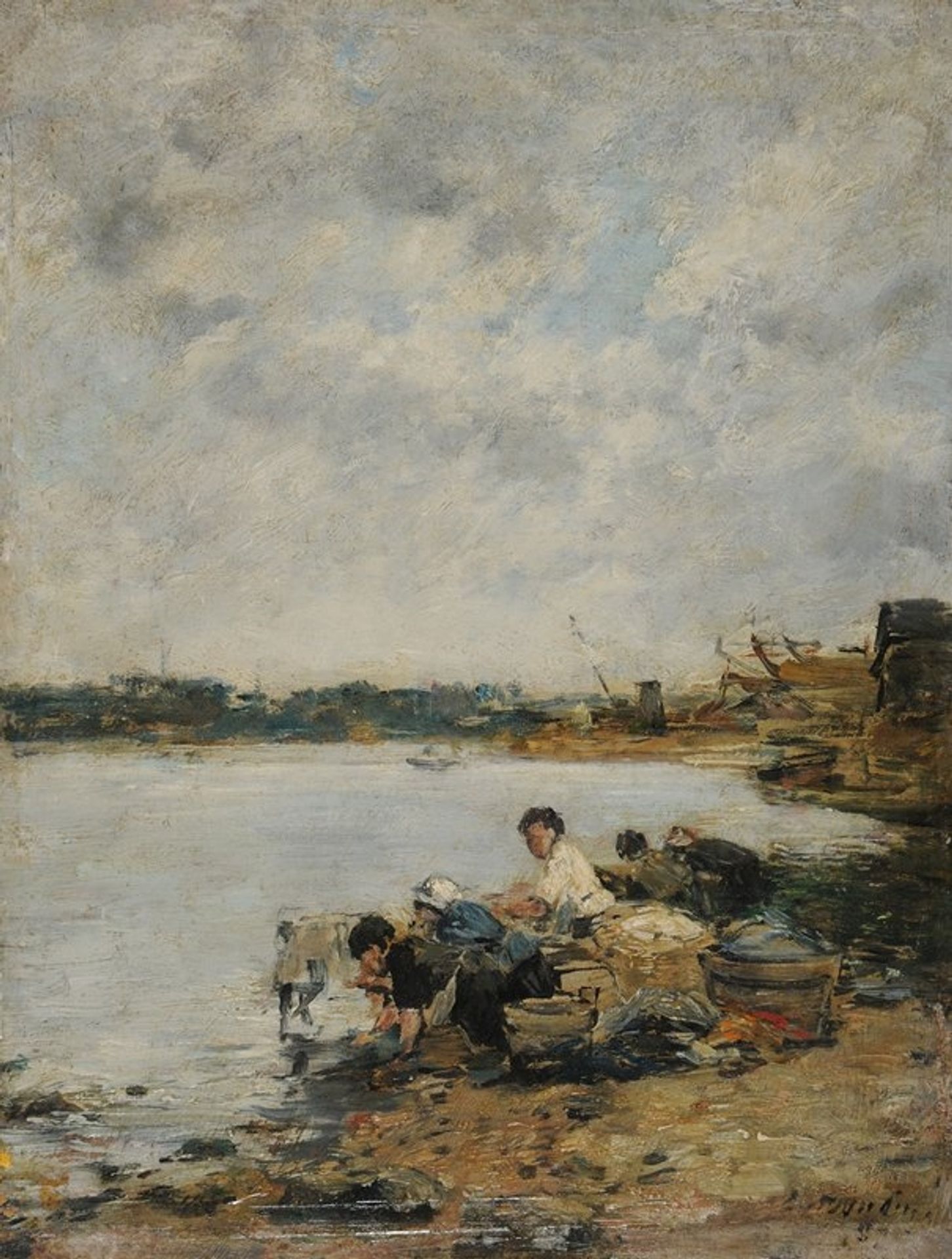 La Touques, le matin by Eugène Boudin