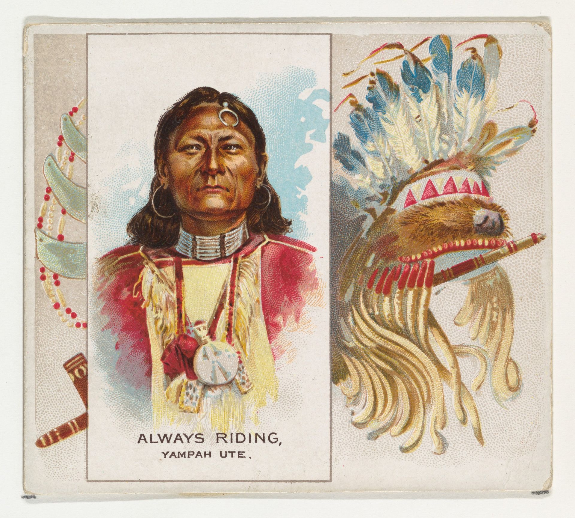 Always Riding, Yampah Ute, from the American Indian Chiefs series (N36) for Allen & Ginter Cigarettes by Allen & Ginter