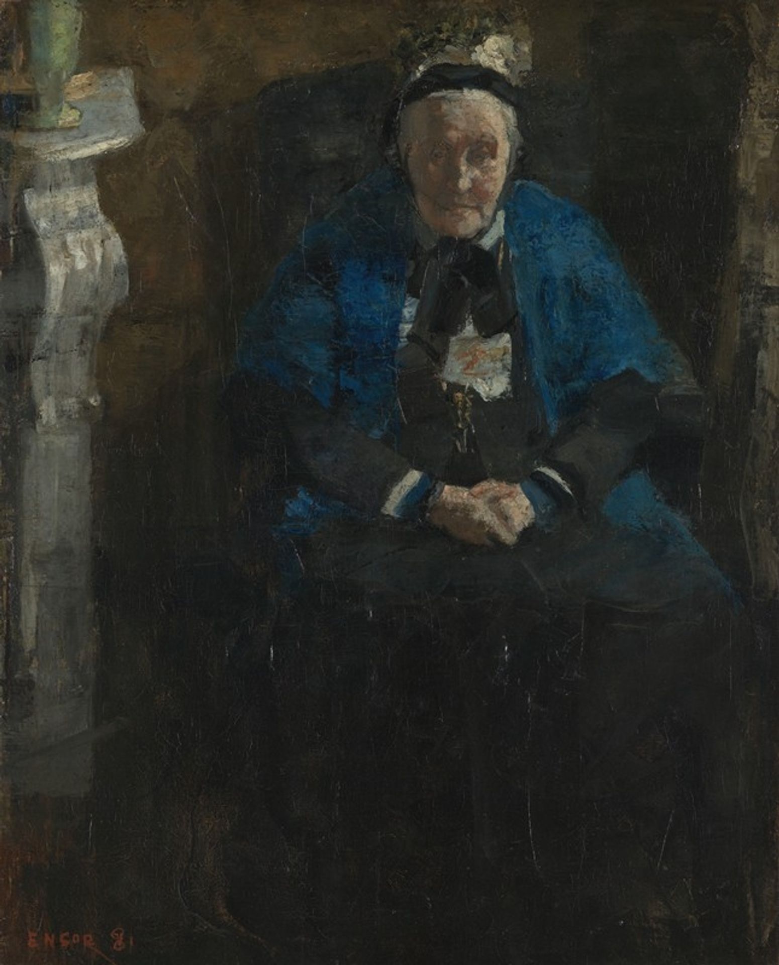Woman with Blue Shawl by James Ensor