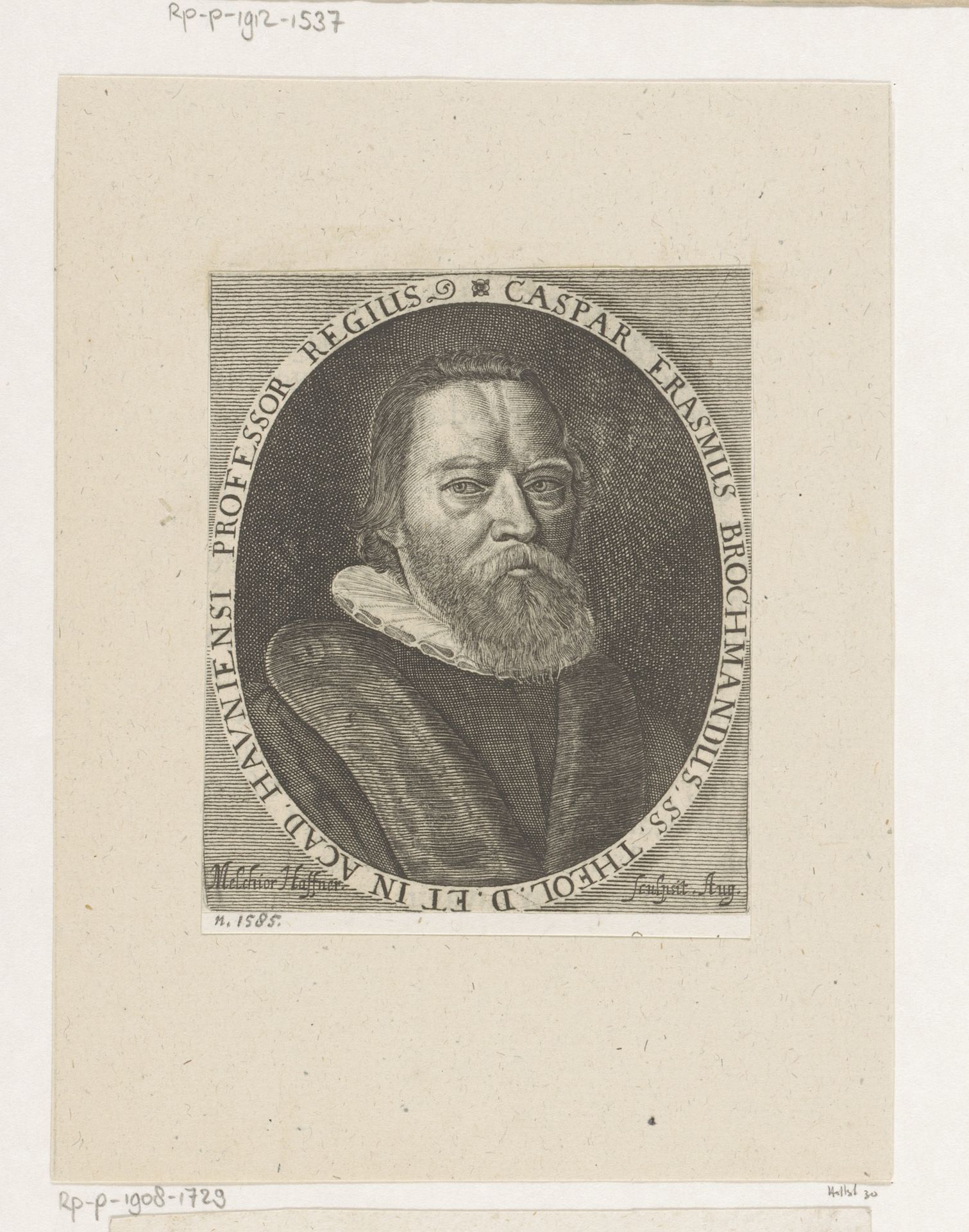 Portret van Jesper Rasmussen Brochmand by Melchior (II) Hafner