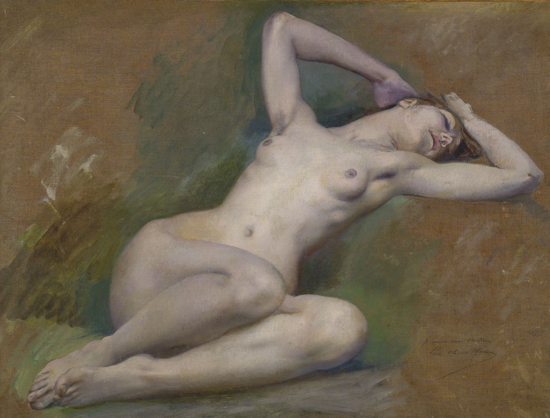 Study for the figure of "Spring" at l'Opéra-Comique, Paris by Luc-Olivier Merson