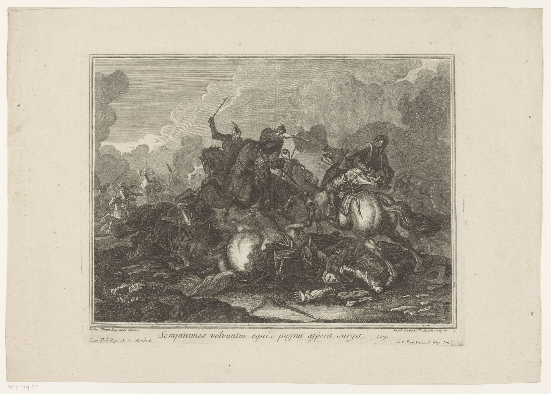 Ruitergevecht by Jacob Andreas (I) Fridrich