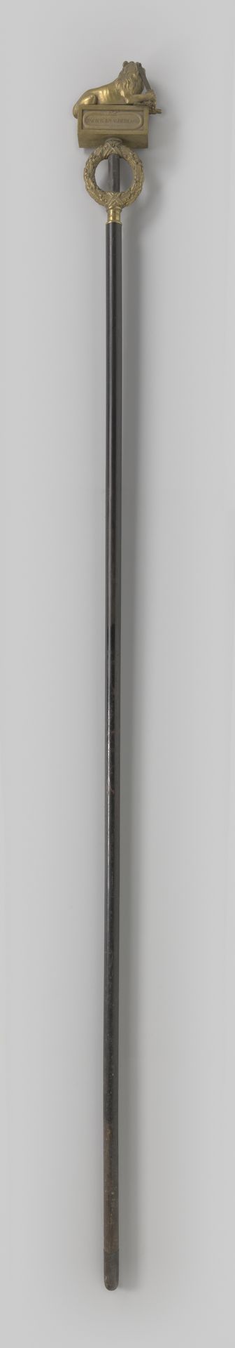Stok van een vaandel van de negende afdeling infanterie by Jan Willem Pieneman