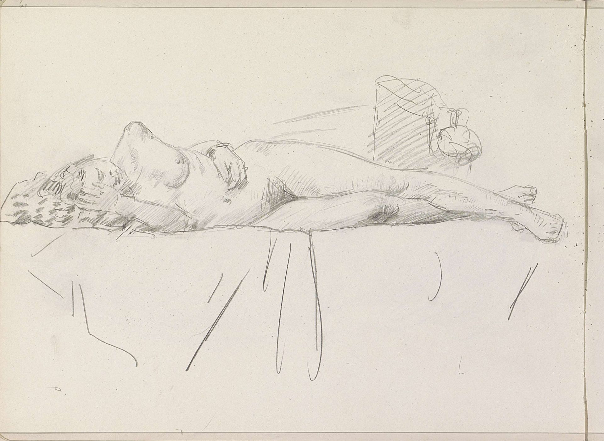 Vrouwelijk naakt op bed by Isaac Israels
