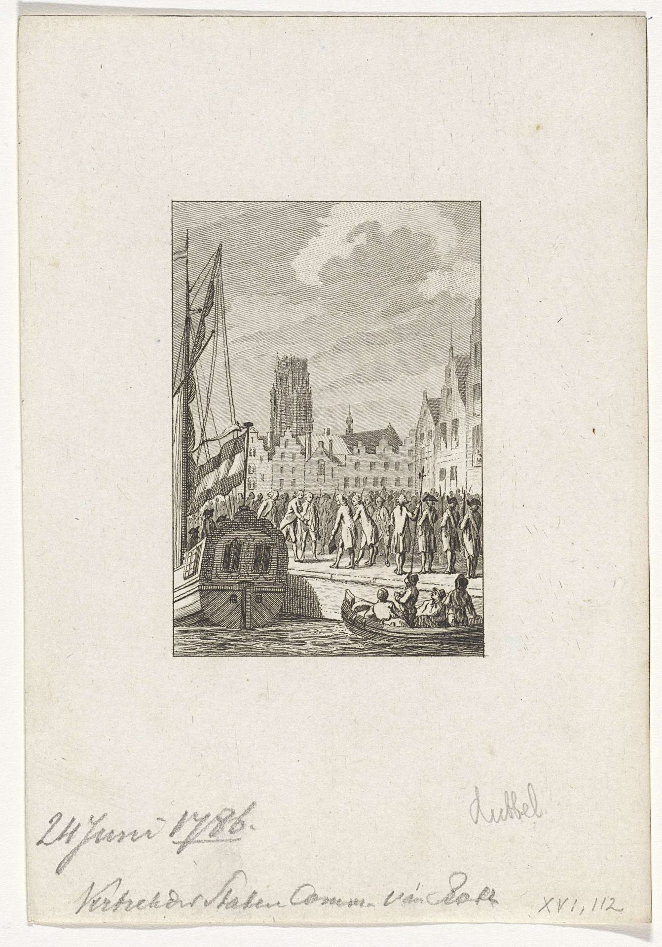 Vertrek van de Staten Commissie van Rotterdam, 1786 by Reinier Vinkeles