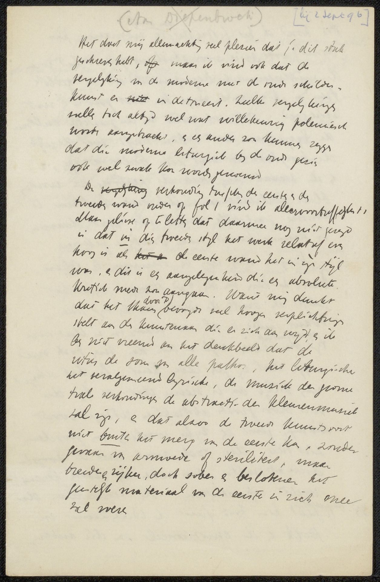 Brief aan Alphons Diepenbrock by Jan Veth