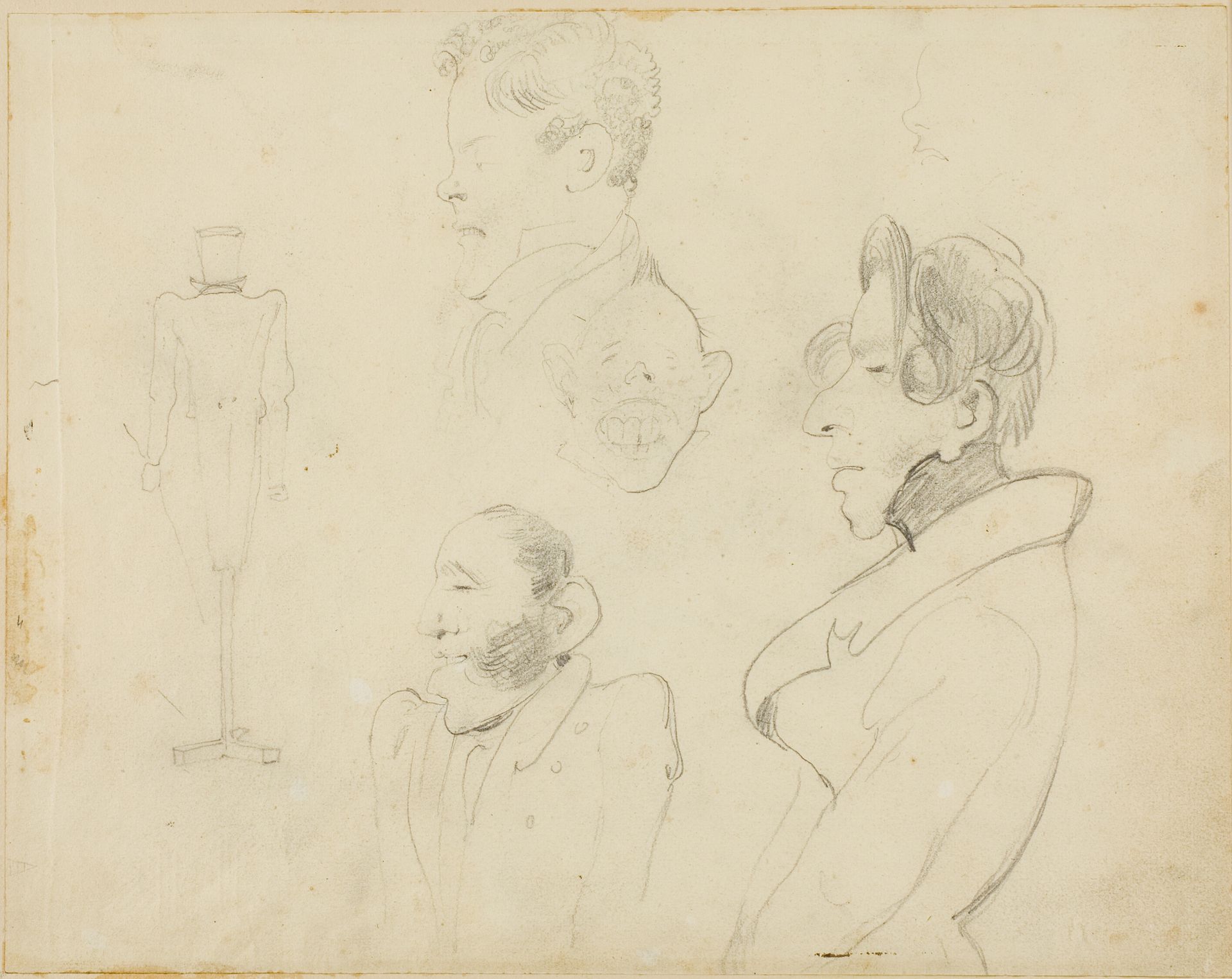Sheet of Caricatures by Théodore Géricault