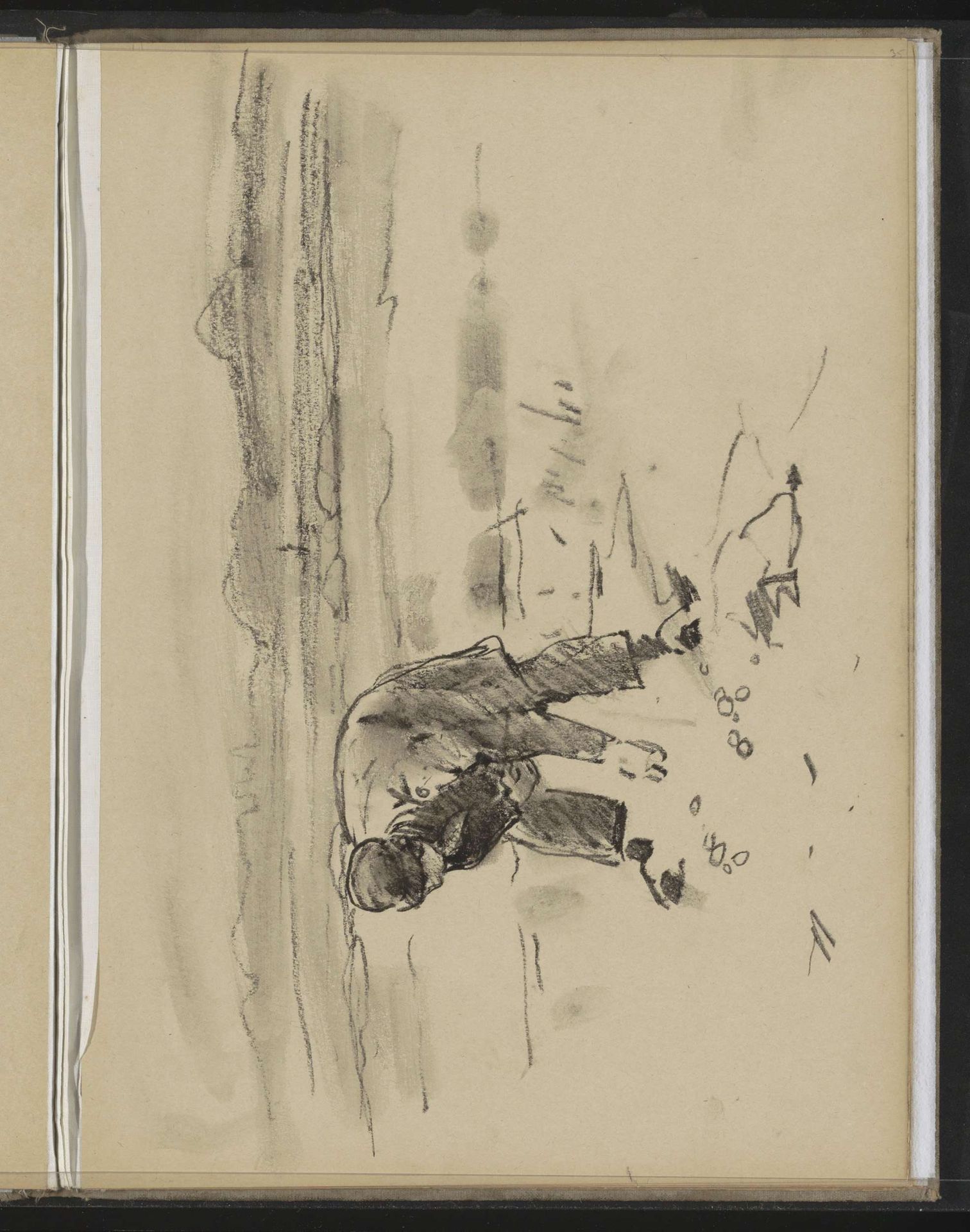 Boer aan het werk op het land by Willem Witsen