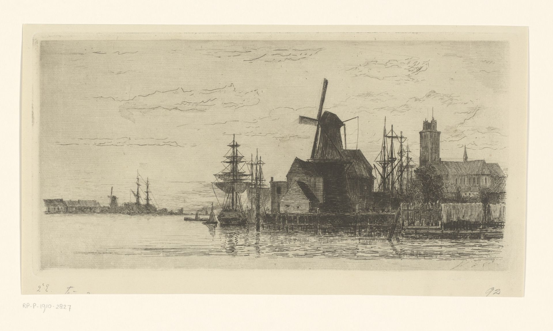 Gezicht op Dordrecht by Carel Nicolaas Storm van 's-Gravesande