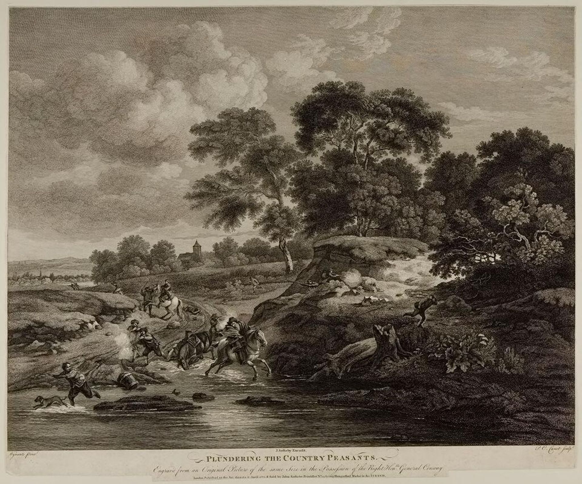 Plundering the Country Peasants by Pierre Charles Canot