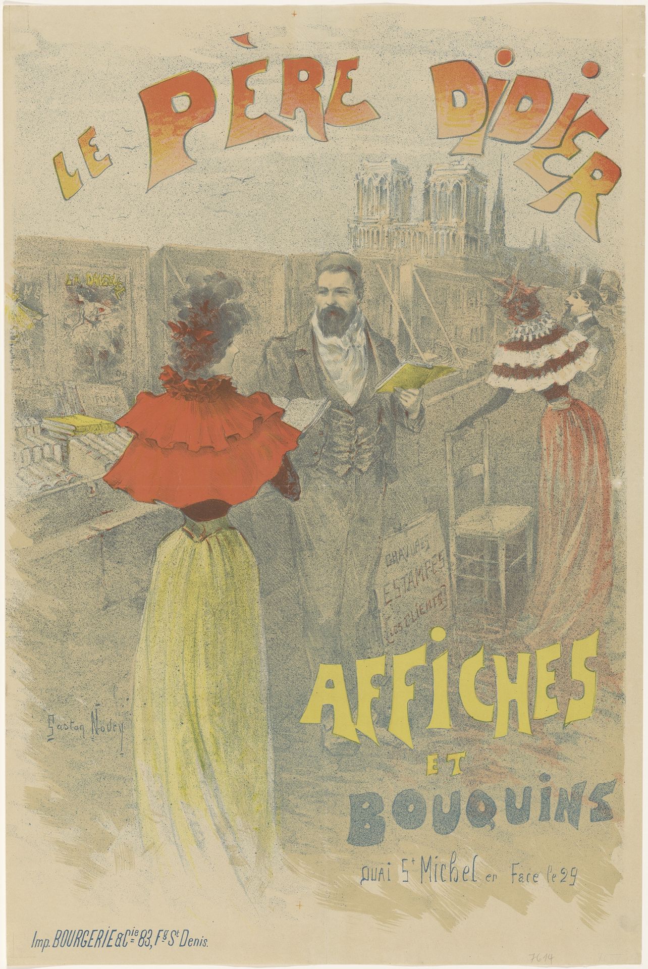 Affiche voor le Père Didier, boekhandelaar en verkoper van affiches by Gaston Noury