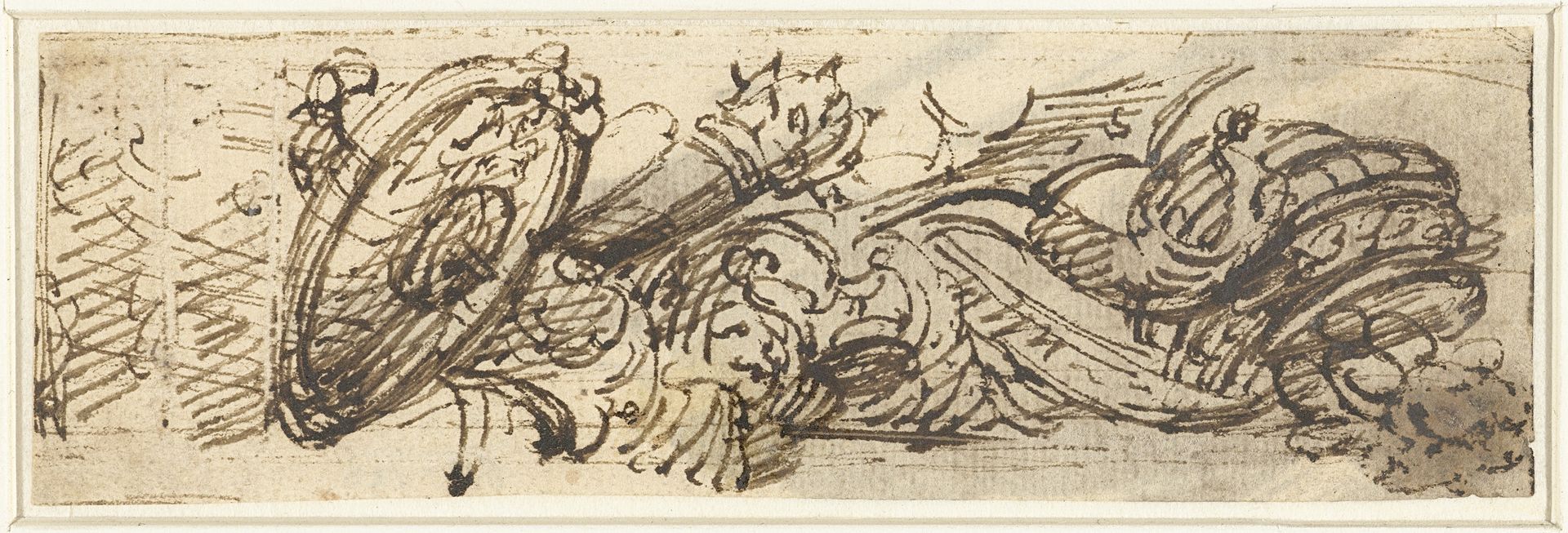 Vignet met schild, knots en lans by Giovanni Battista Piranesi