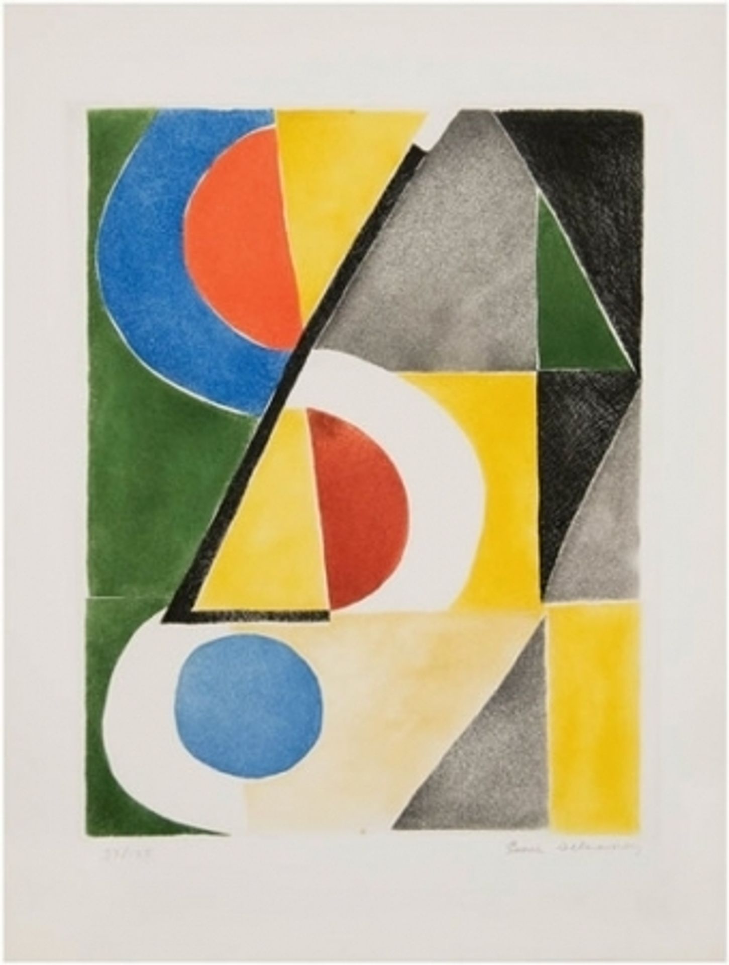 Abstract Composition with triangles and Semicircles by Sonia Delaunay