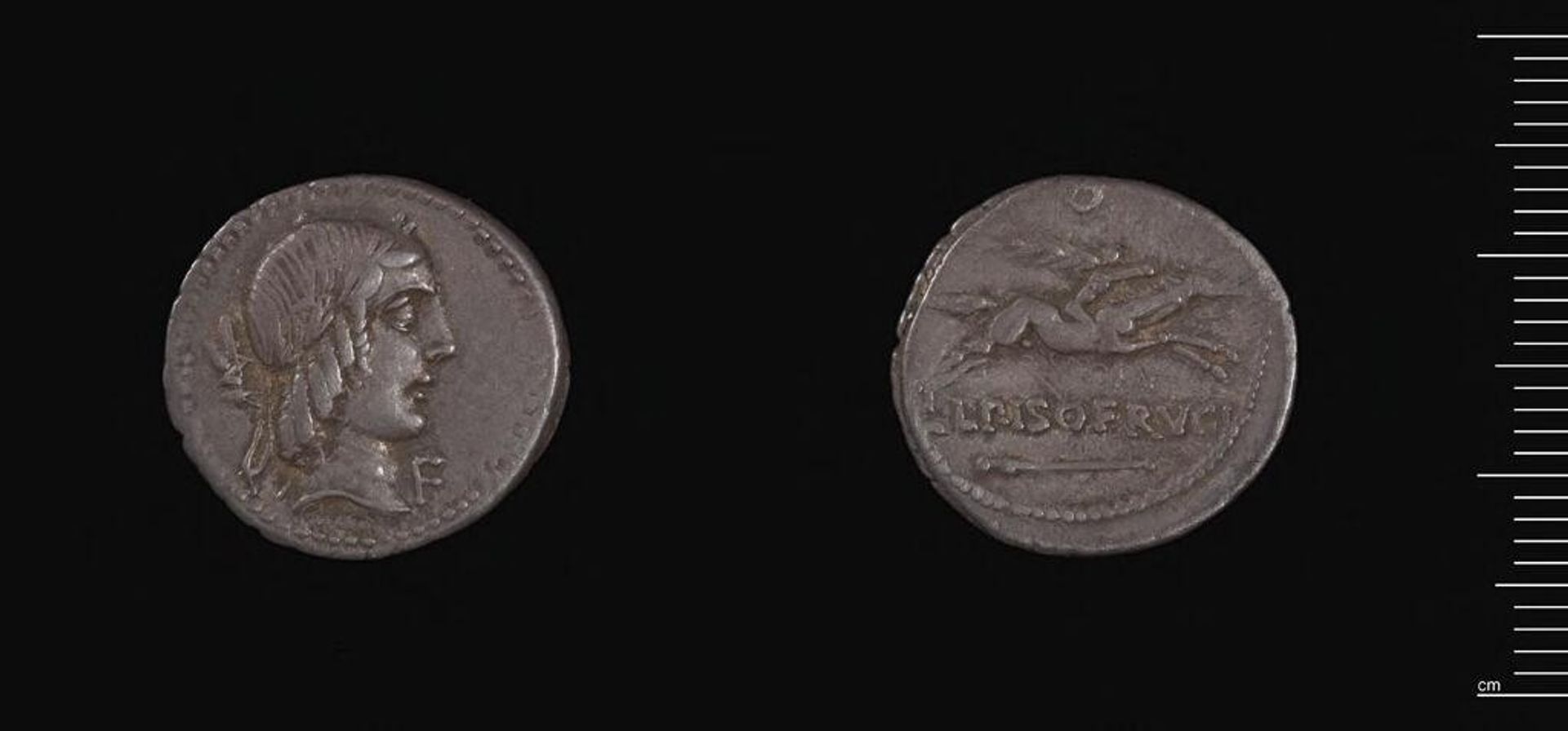 Denarius of L. Calpurnius L.f. L.n. Piso Frugi, Rome by Moneyer: L. Calpurnius L.f. L.n. Piso Frugi