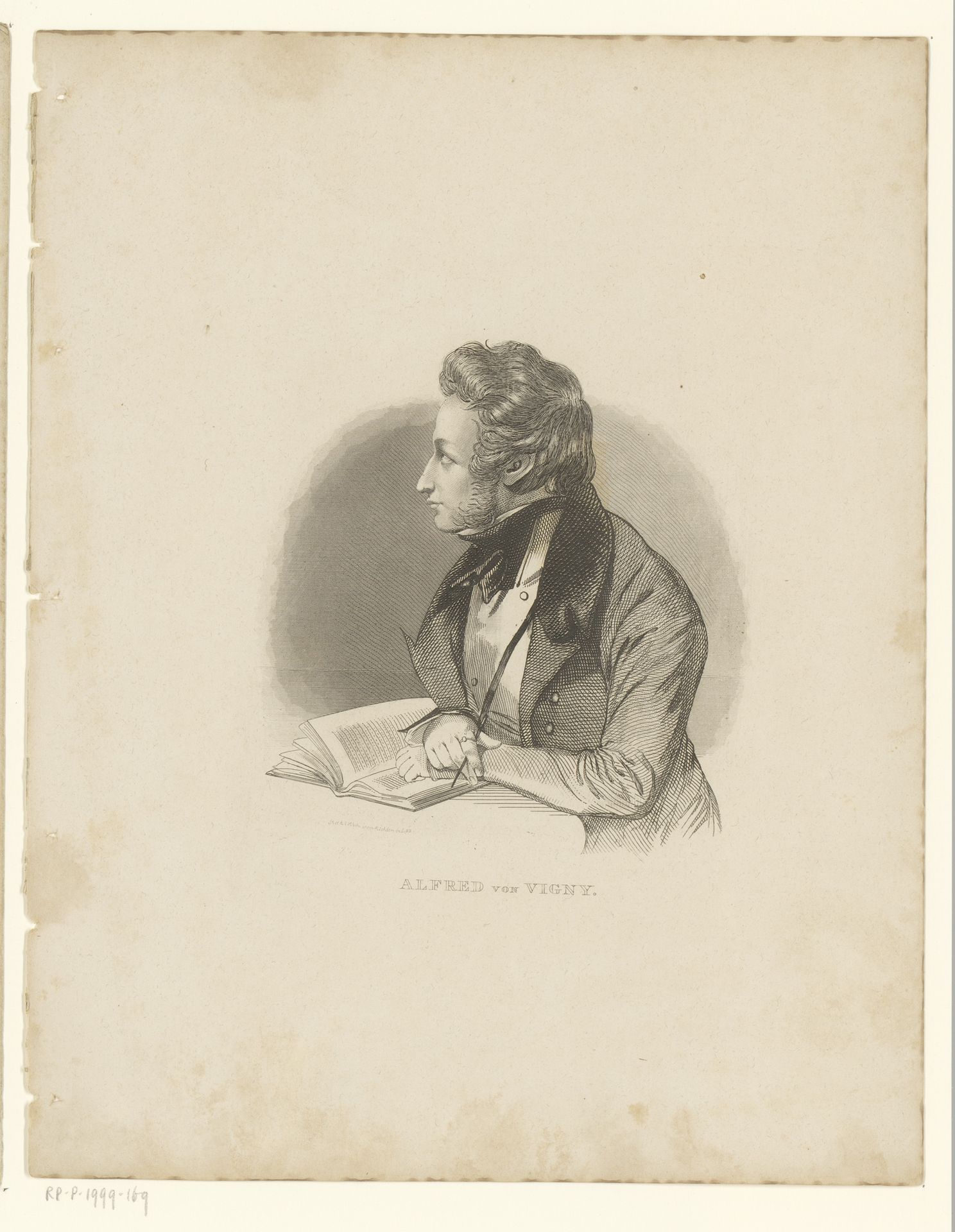 Portret van Alfred de Vigny by F. Richter