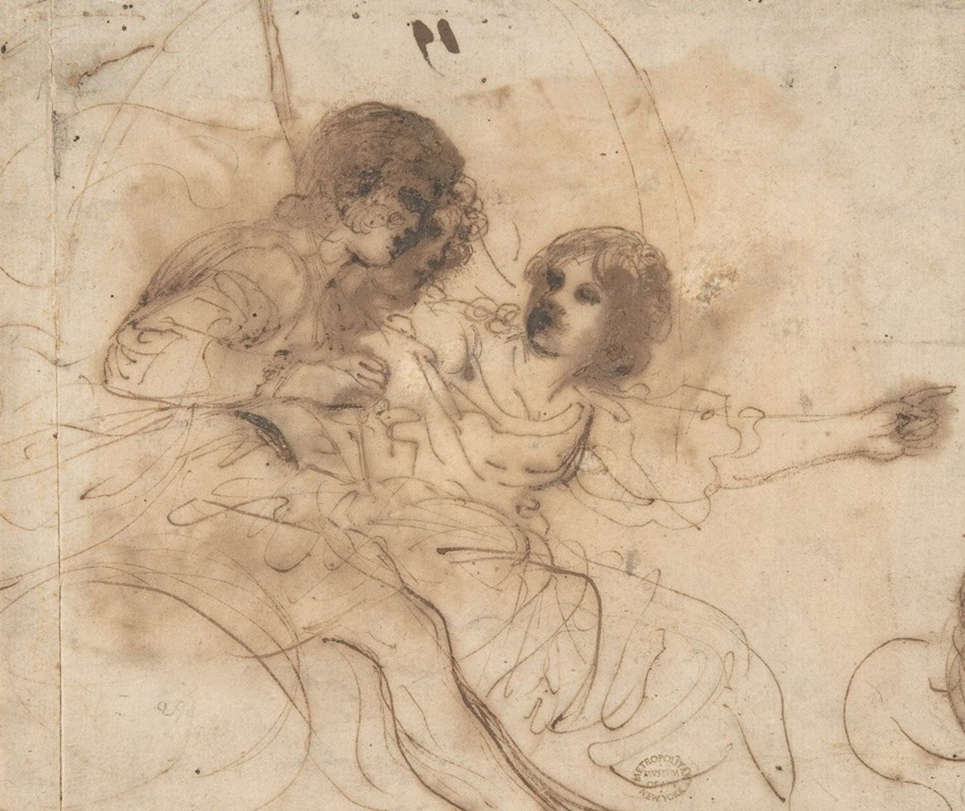Youth in a Chariot with Attendant Young Woman by Guercino