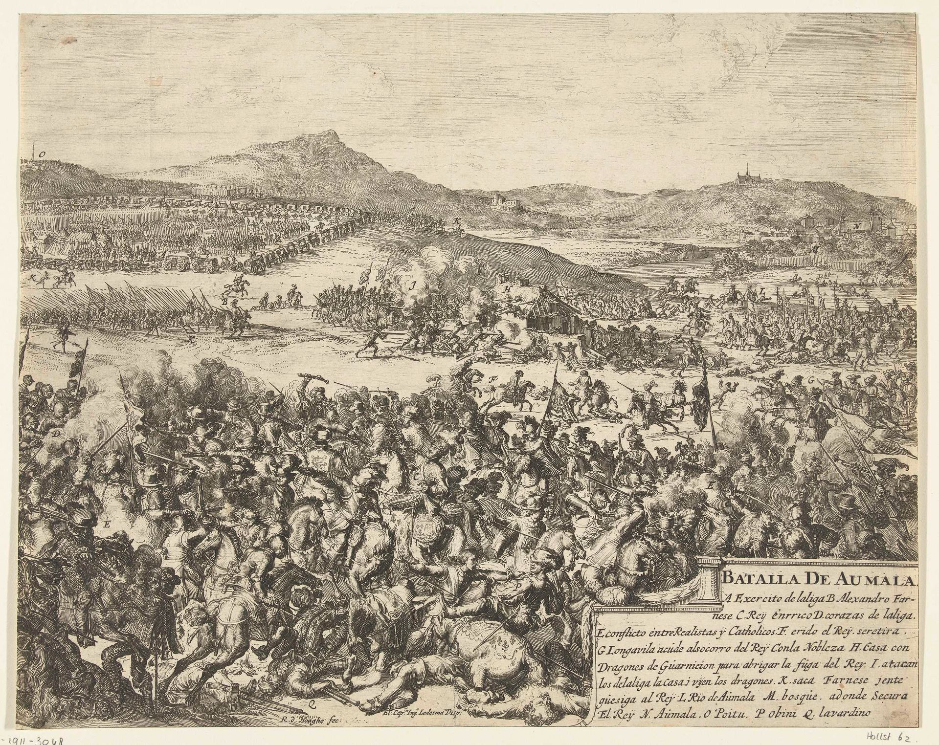 Slag bij Aumale, 1592 by Romeyn de Hooghe