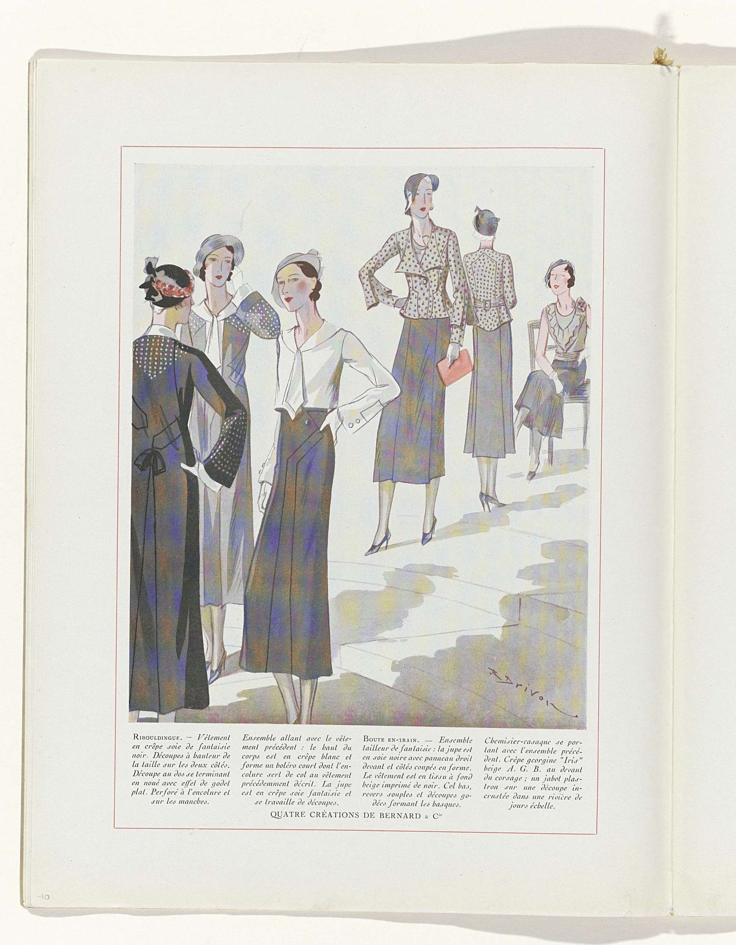 Art - Goût - Beauté, Feuillets de l' élégance féminine, Juin 1932, No. 142, 12e Année, p. 10 by R. Drivon
