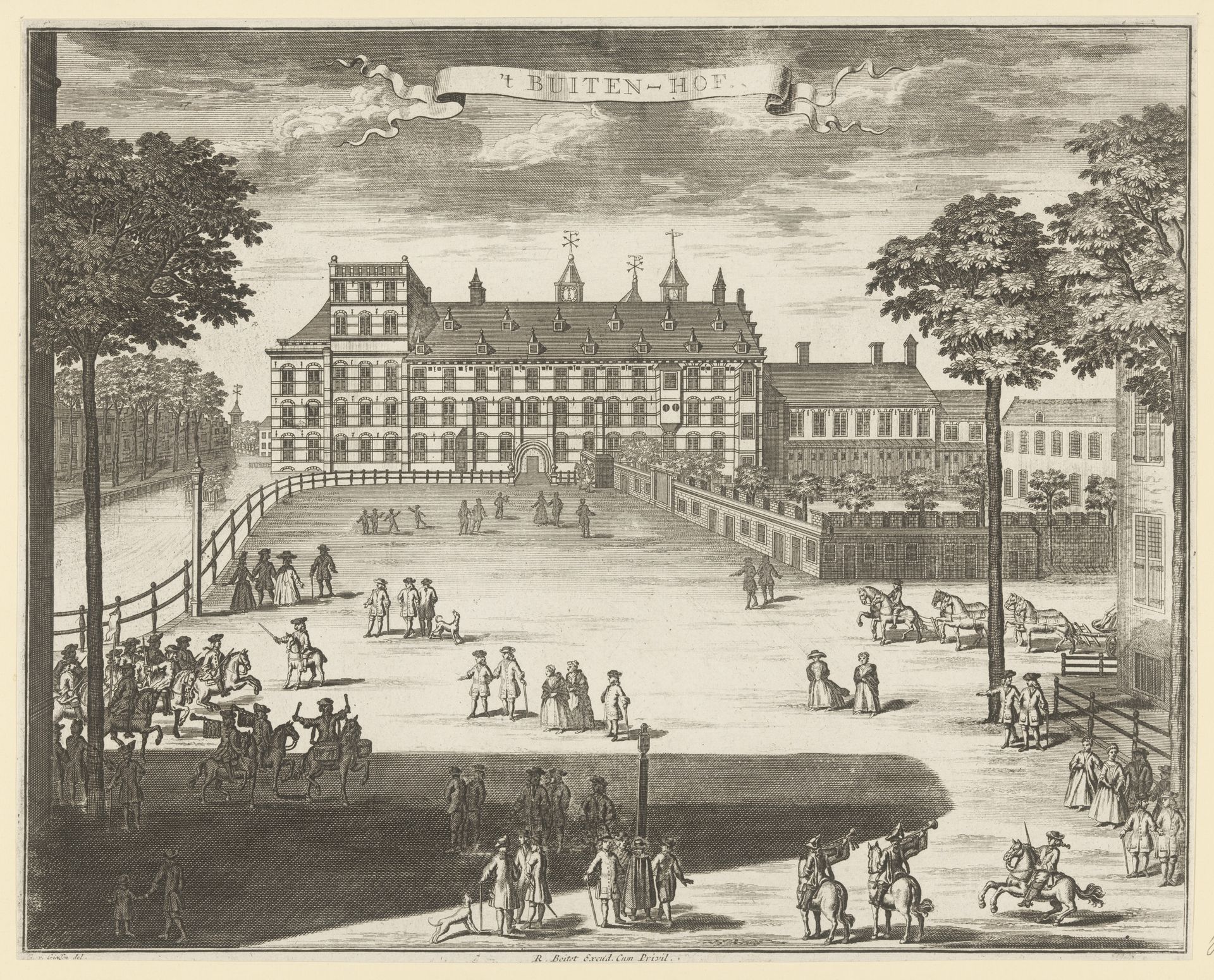 Gezicht op het Buitenhof in Den Haag by Anonymous