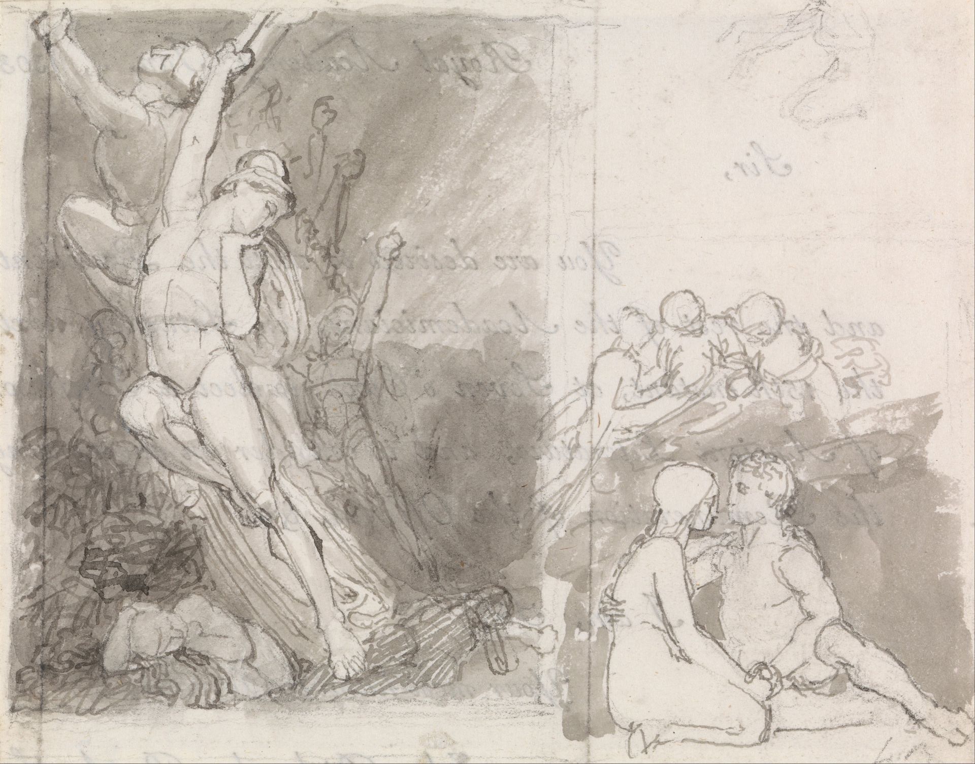 Adam and Eve Guarded by the Angels by John Flaxman