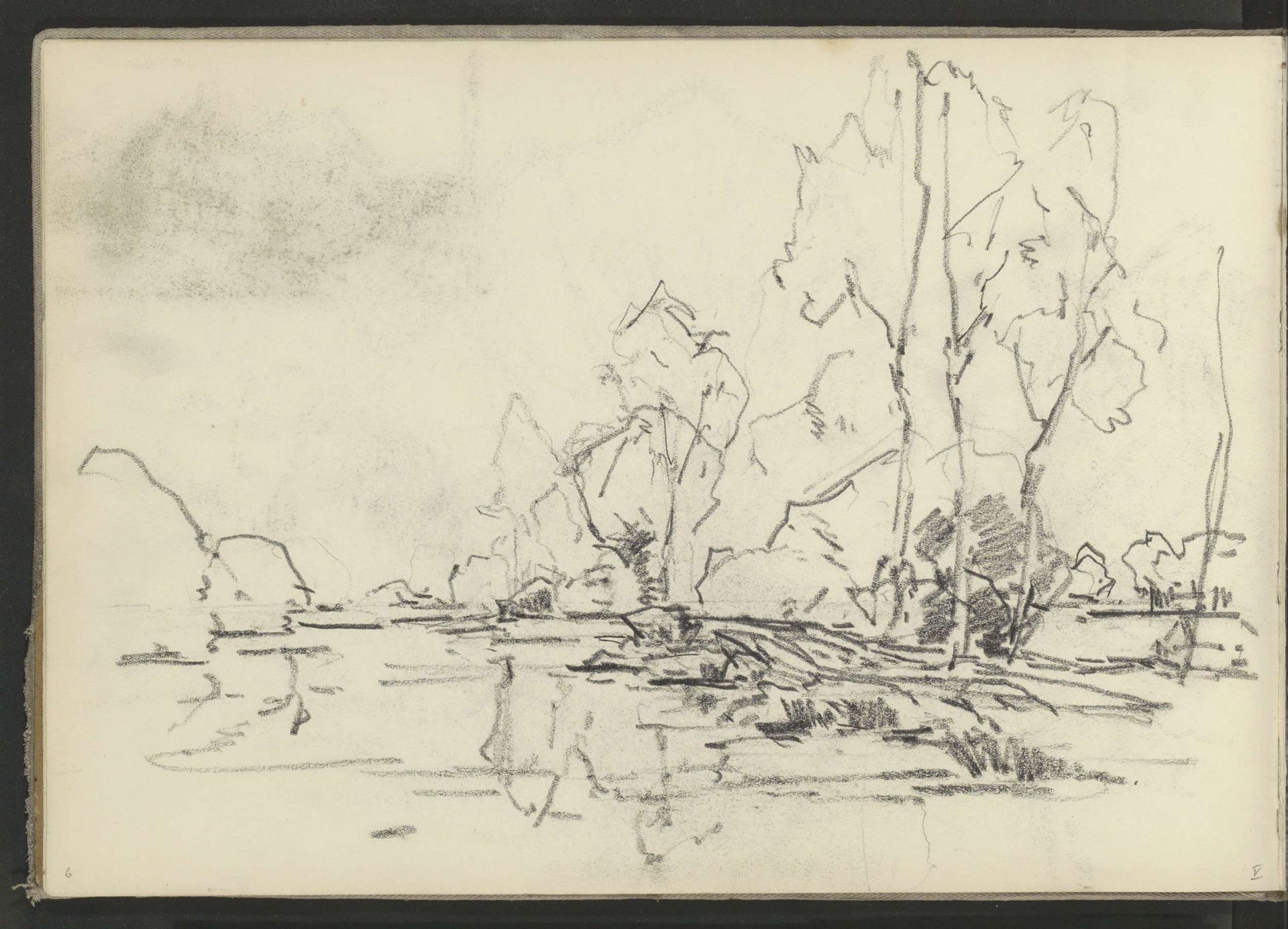 Landschap met bomen en water by Egbert Rubertus Derk Schaap