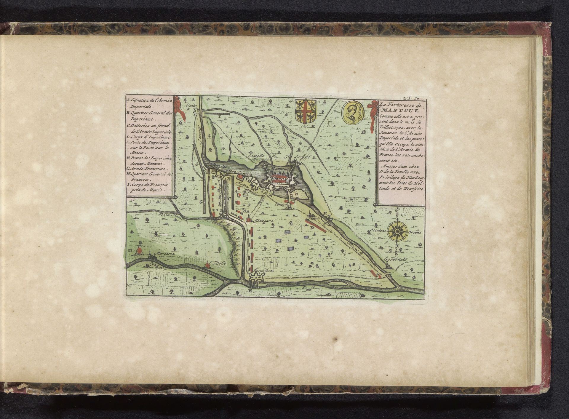 Kaart van Mantua, 1702 by Anonymous