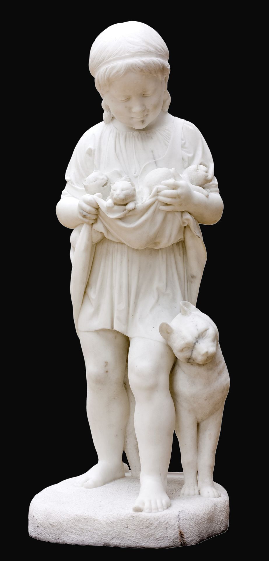 A Little Girl Holding Kittens by J.A. Jerichau (I)