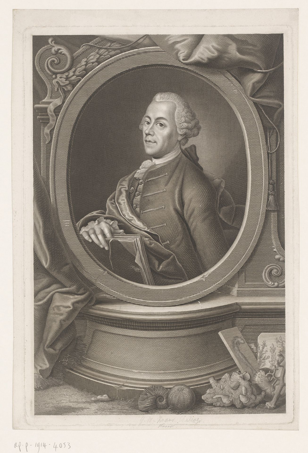 Portret van Georg Wolfgang Knorr by Johann Adam Schweickart