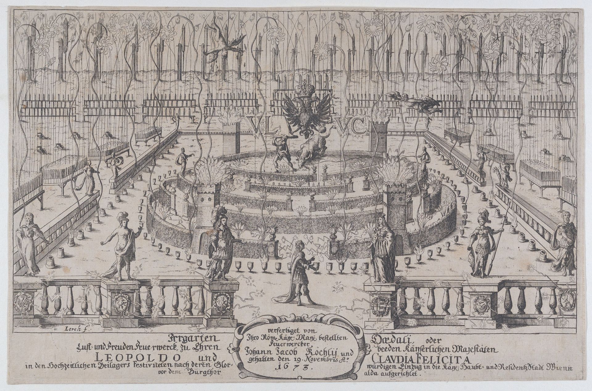 Fireworks display, Nuremberg, 1659 by Anonymous