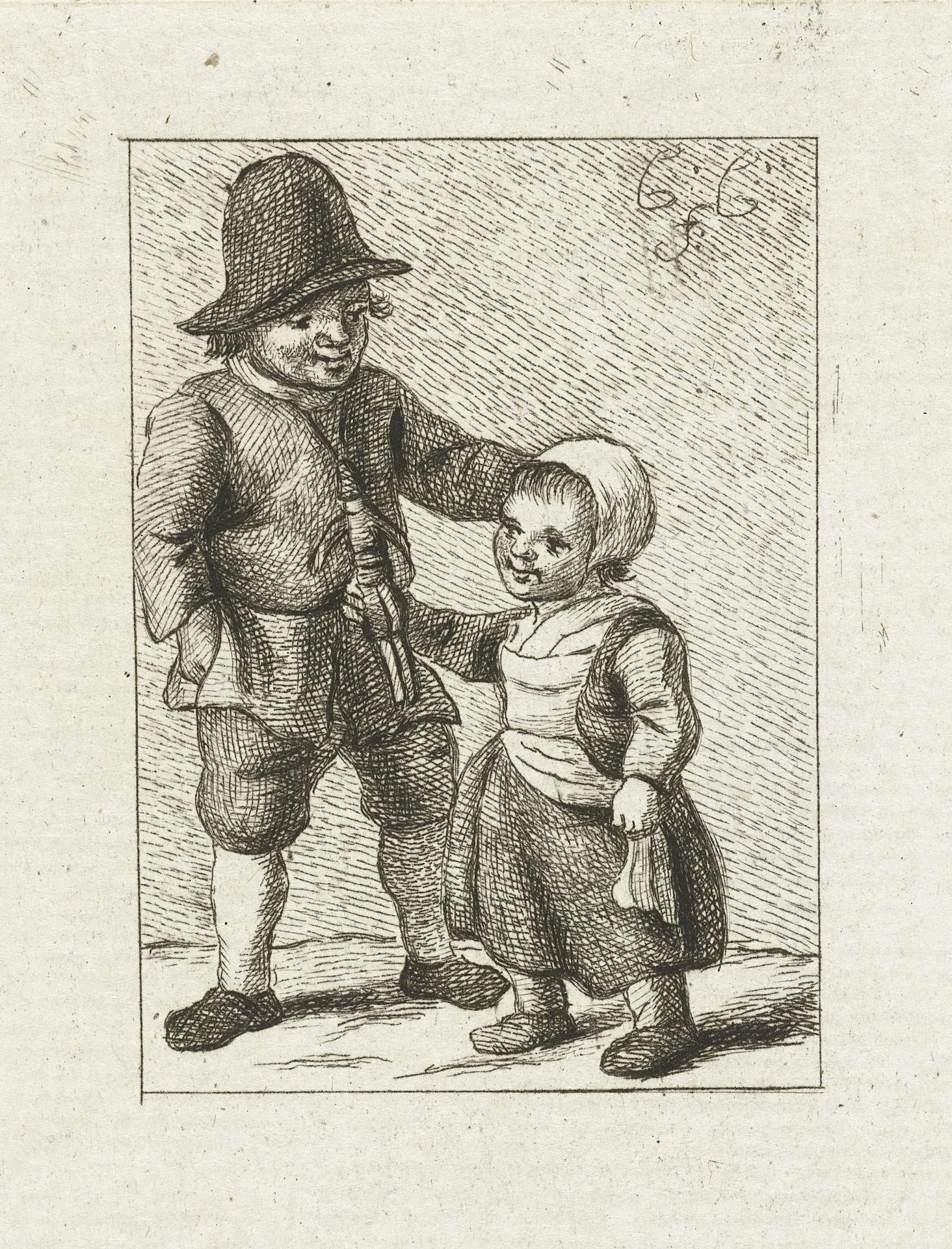 Jongen en meisje met pop by Pieter de Mare