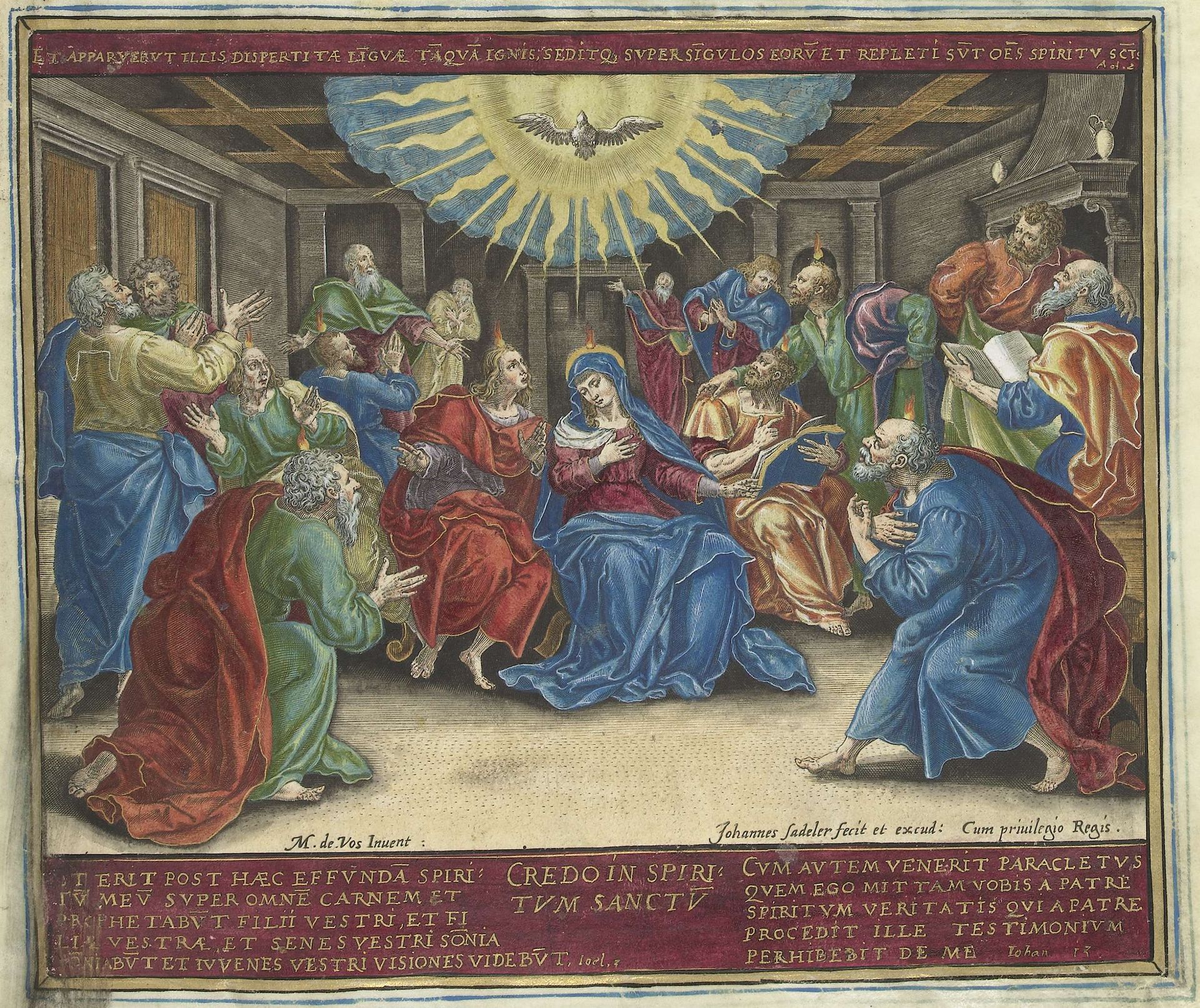 Uitstorting van de Heilige Geest by Johann Sadeler I