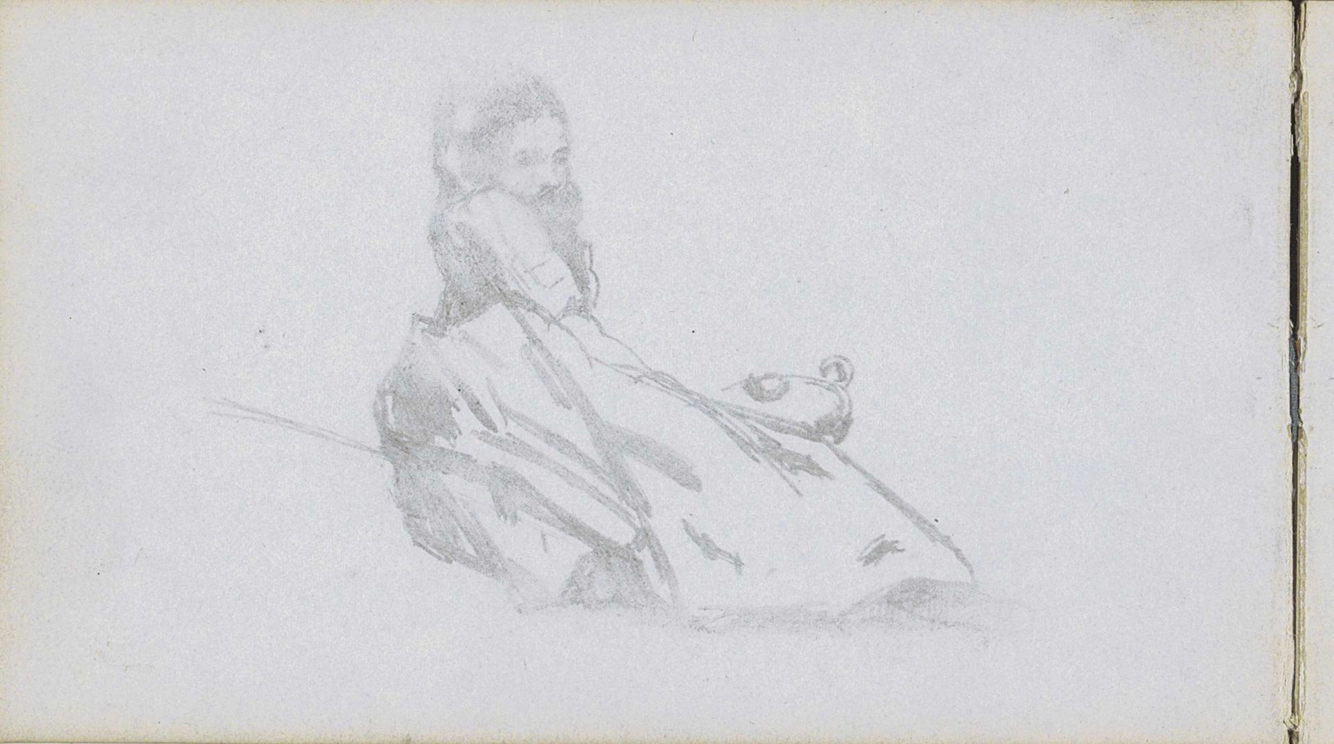 Abklatsch van de tekening op pagina 9 recto by Johan Hendrik Weissenbruch