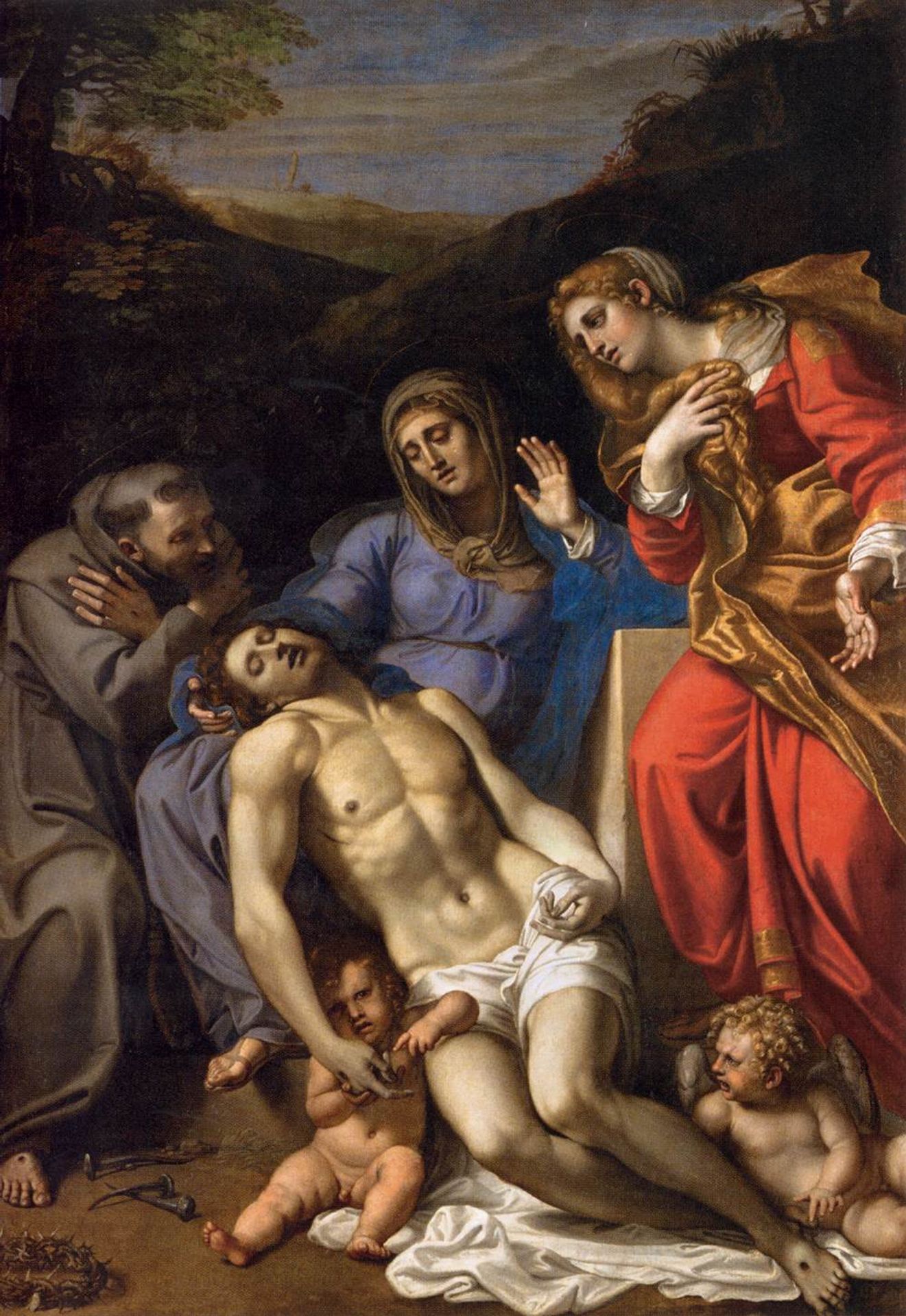 Pietà with St Francis and Mary Magdalene by Annibale Carracci