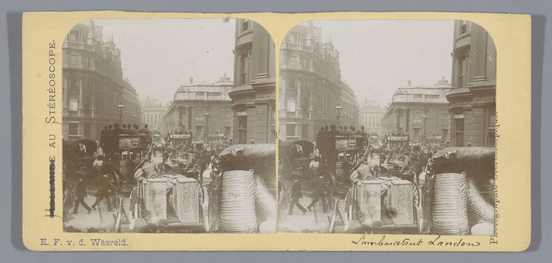 Gezicht op Lombard Street te Londen by Eduard Frederik van de Waereld