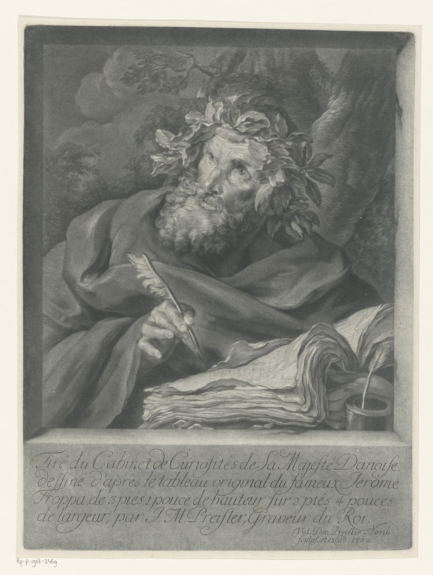 Schrijvende evangelist by Valentin Daniel Preissler